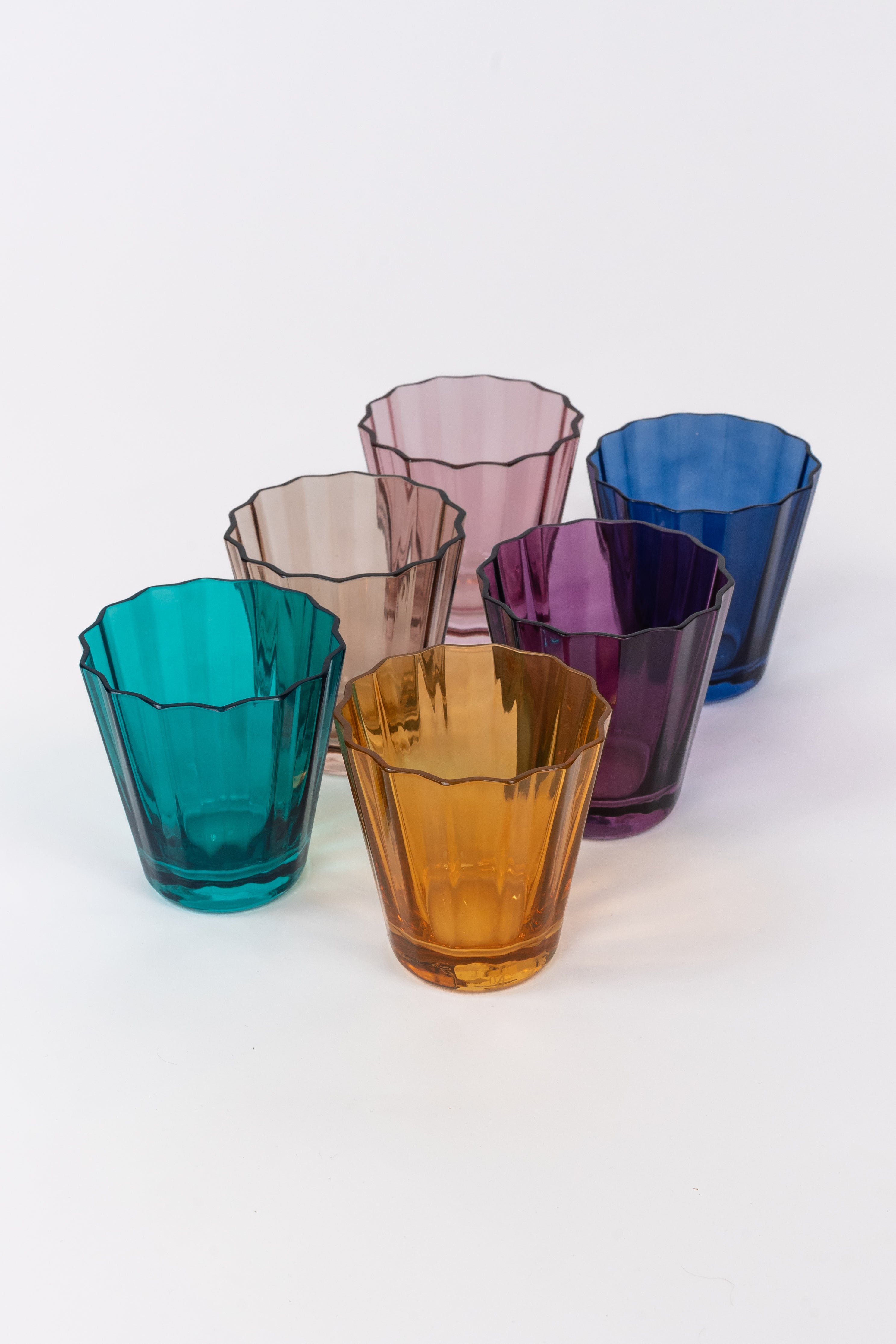 Estelle Colored Glass Estelle Colored Sunday Low Balls - Set of 6 {Fall Mixed Set}