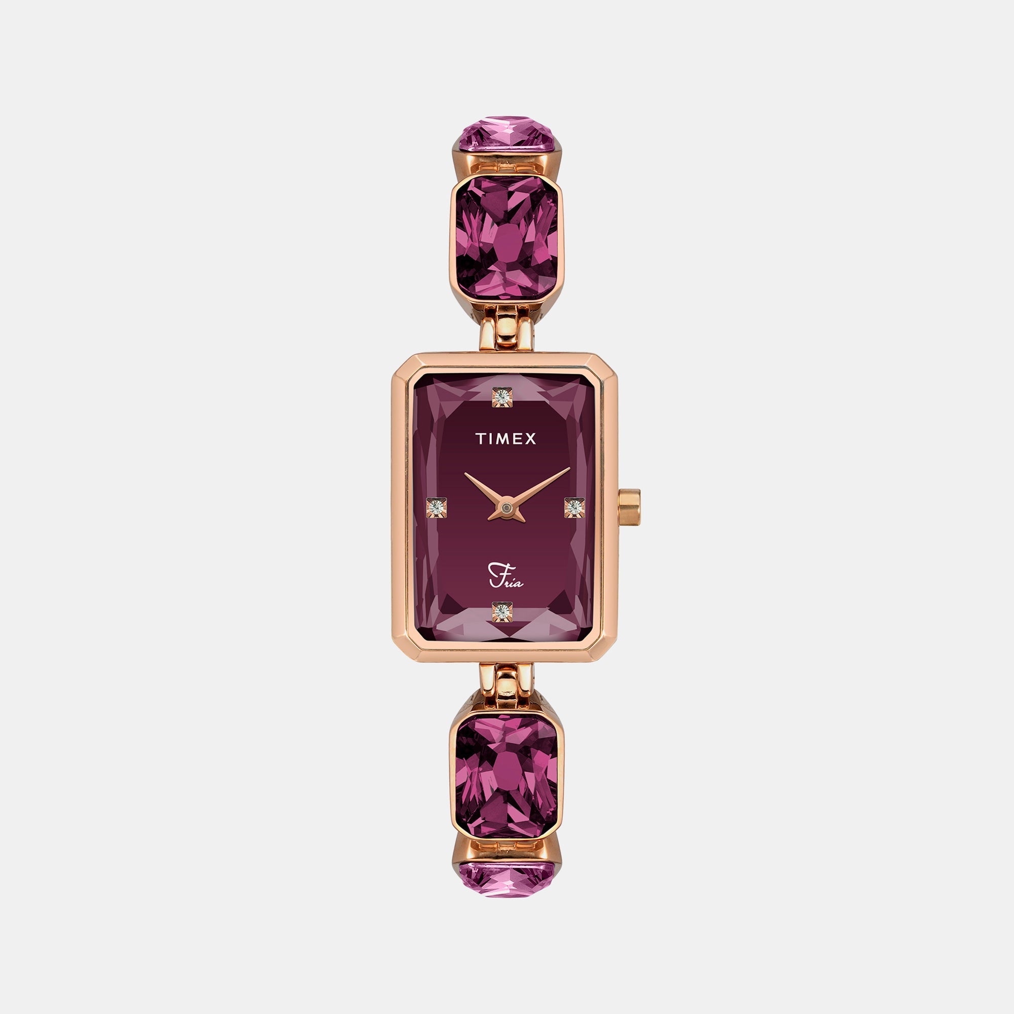 Timex Fria Women Quartz Burgundy Dial Analog Brass Watch TWEL16903