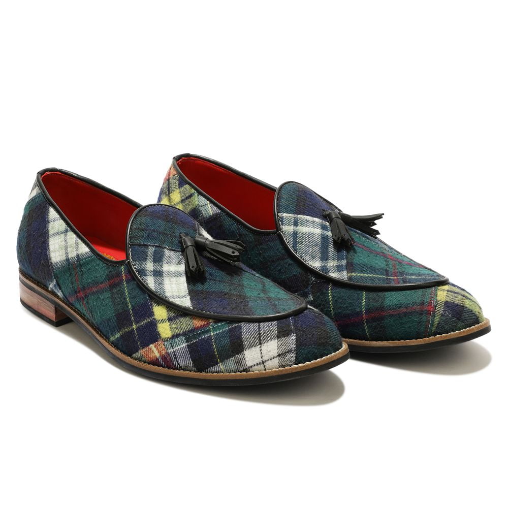 Banjaaran India Green Tartans Slip_on for Men (discontinued)