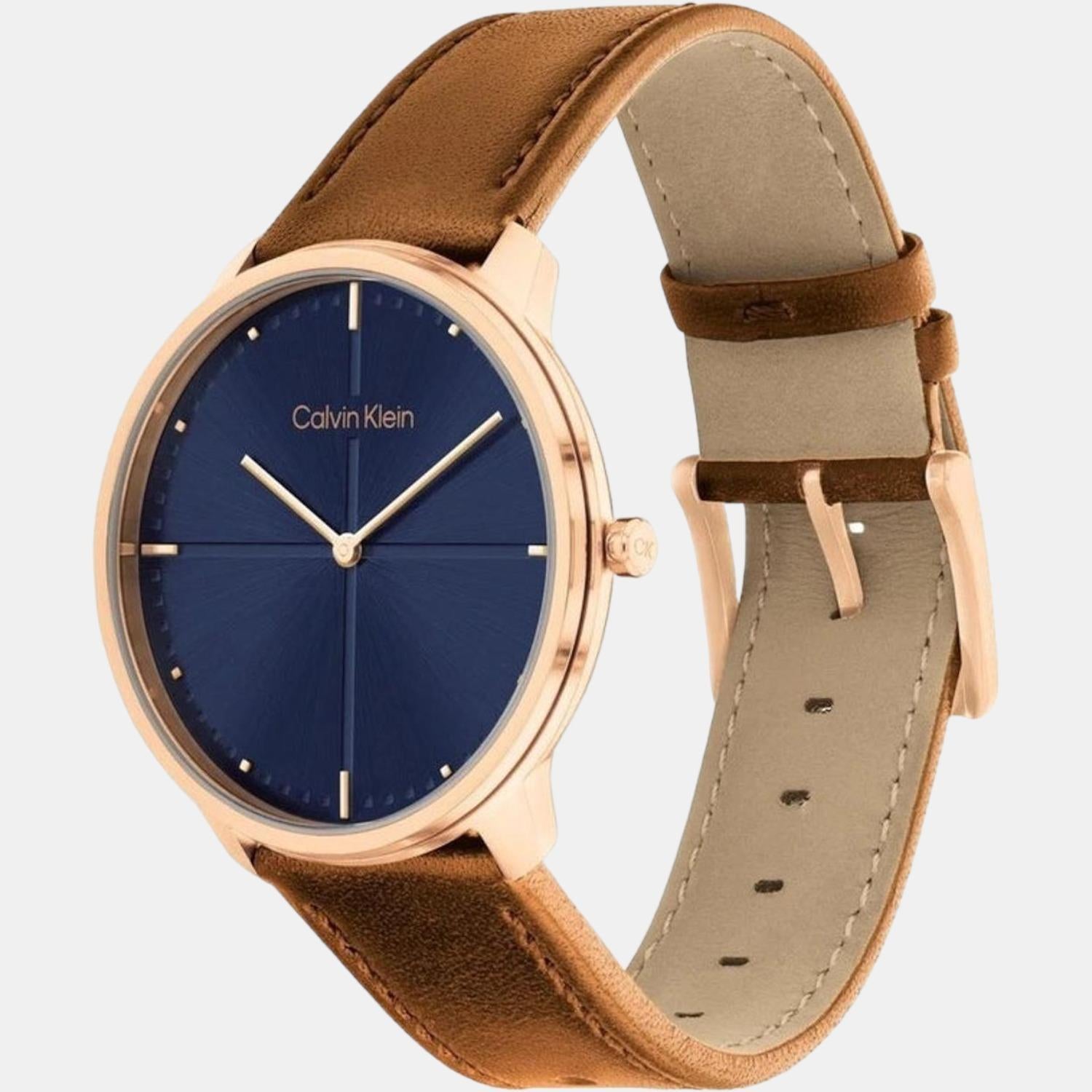 Calvin Klein Ck Iconic Men Quartz Blue Dial Analog Leather Watch 25200154 - view 2