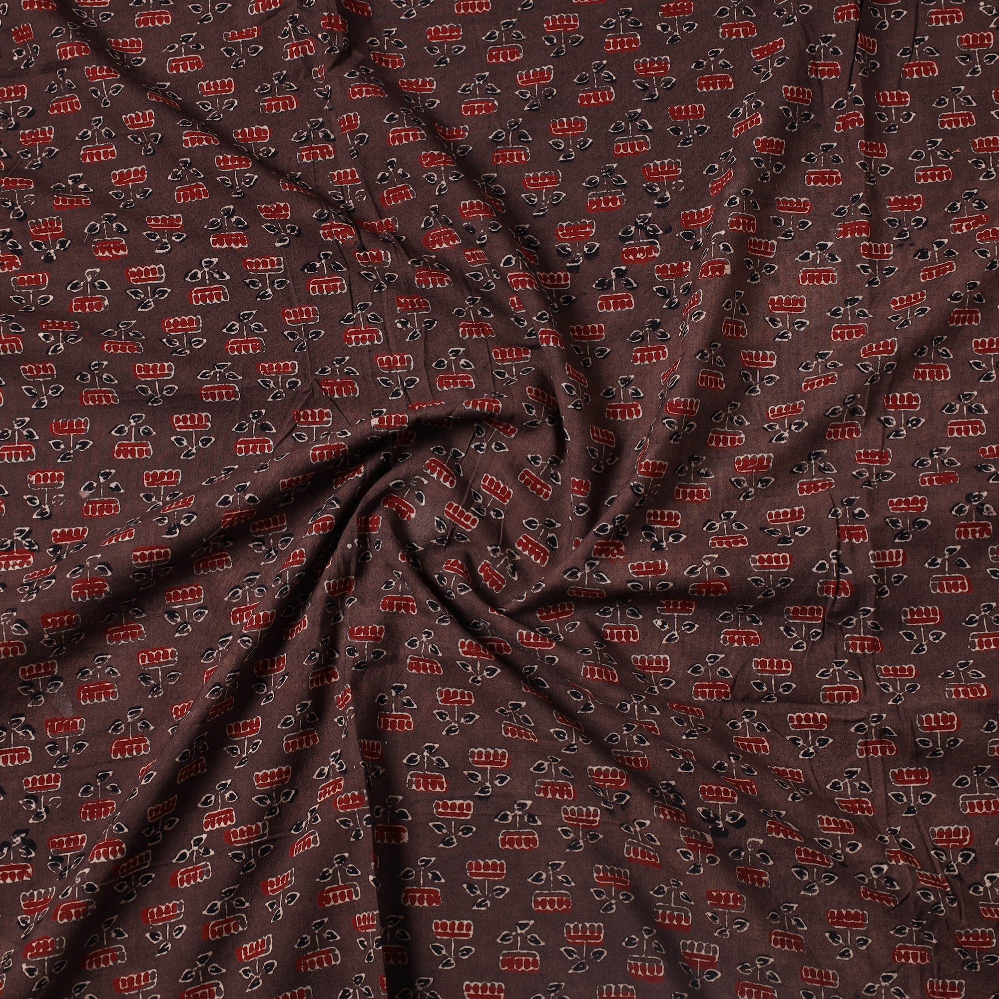 KACHCHH JI CHHAAP Brown - Ajrakh Block Printed Cotton Precut Fabric (0.7 meter) 08 - view 2