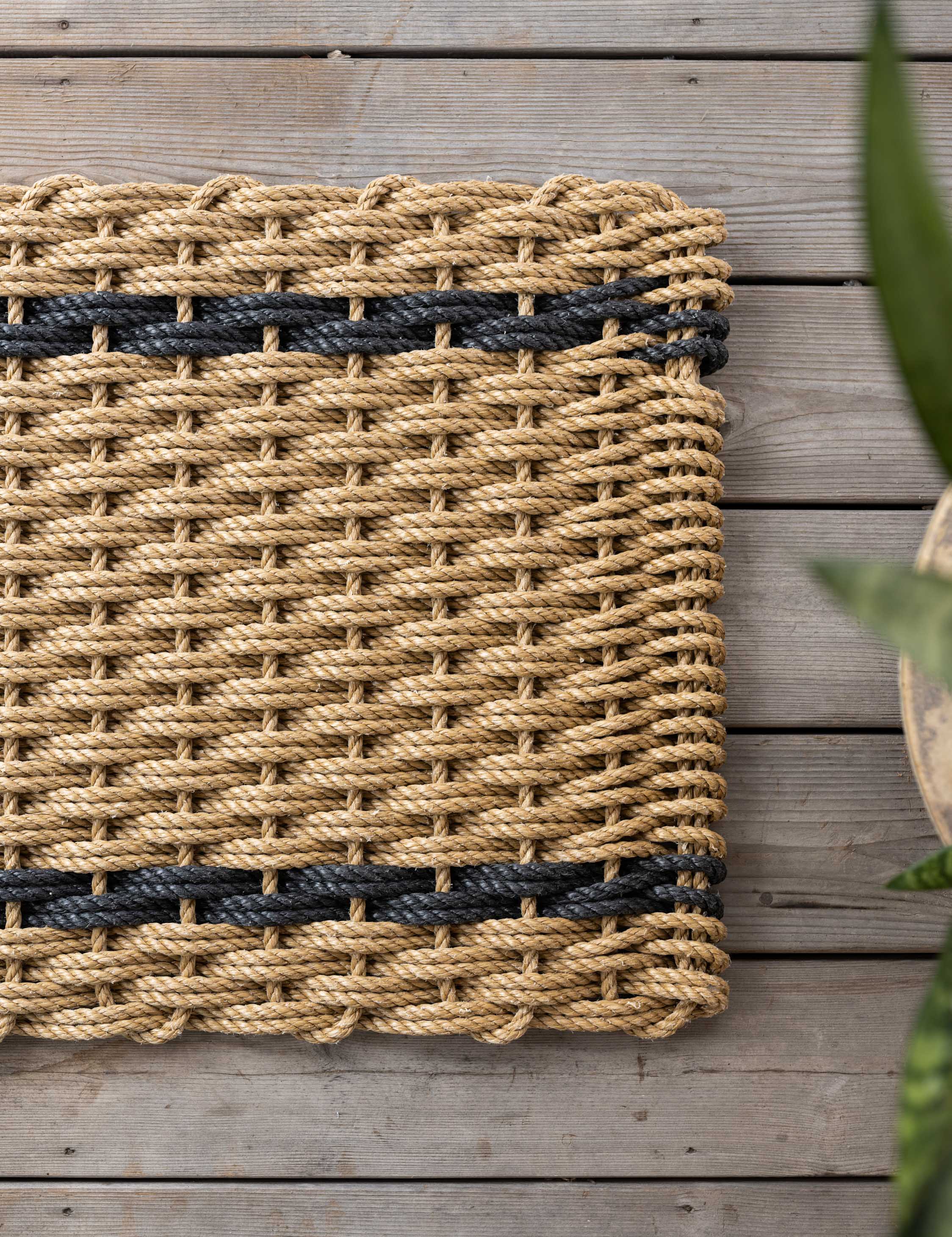 Lulu and Georgia Double Stripe Doormat by The Rope Co. - view 2