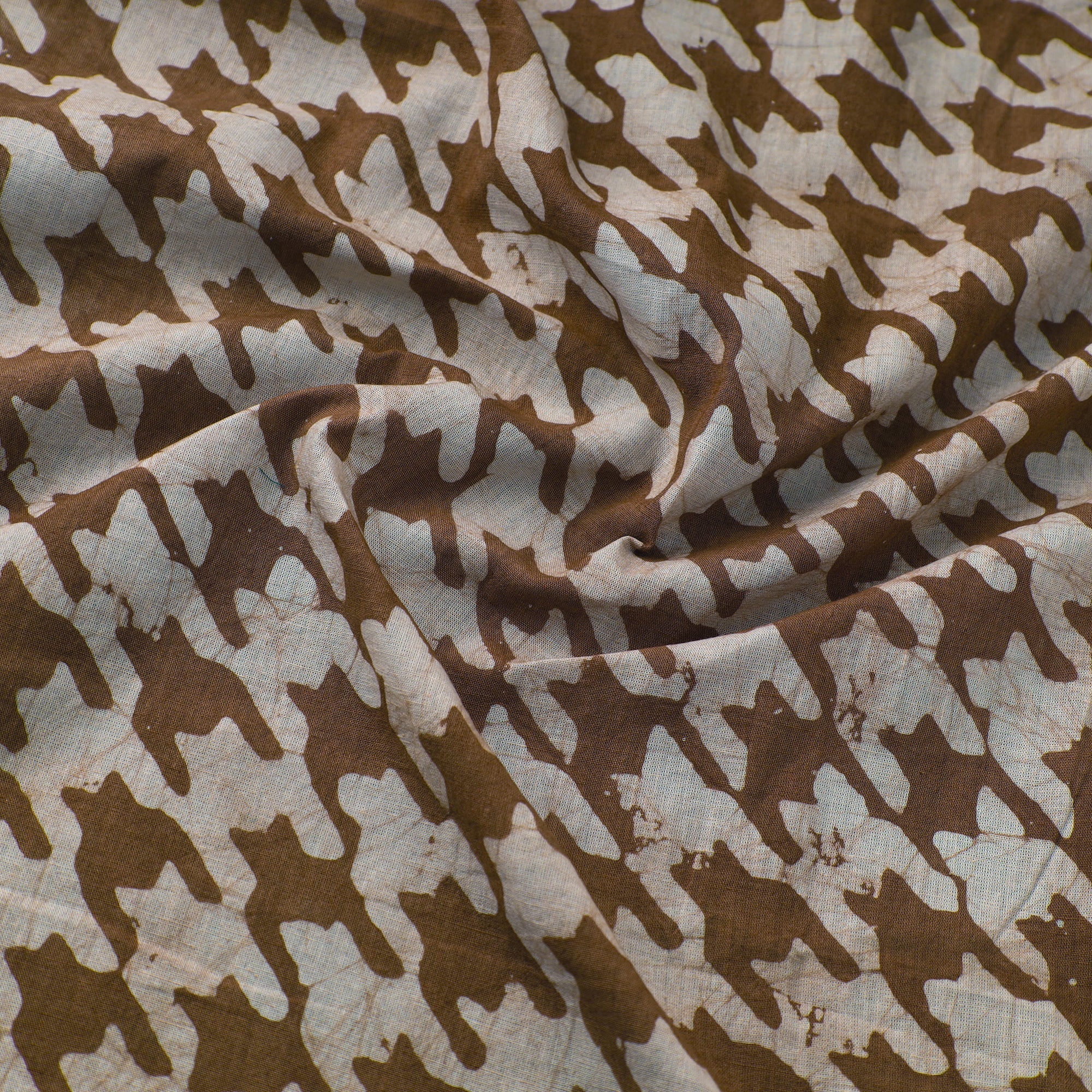 KACHCHH JI CHHAAP Brown - Hand Printed Cotton Batik Fabric 12 - view 3