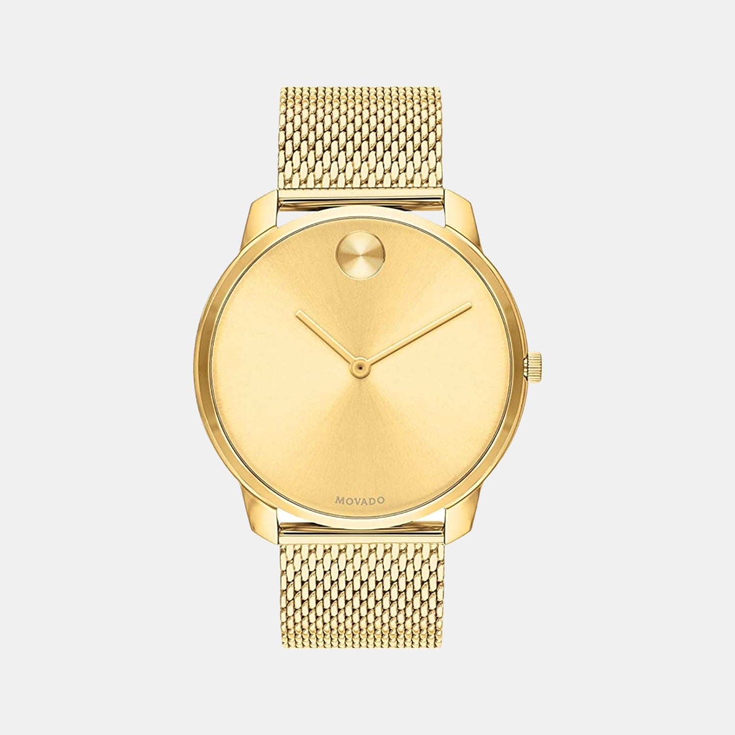 Movado Bold Men Quartz Gold Dial Analog Stainless Steel Watch 3600588