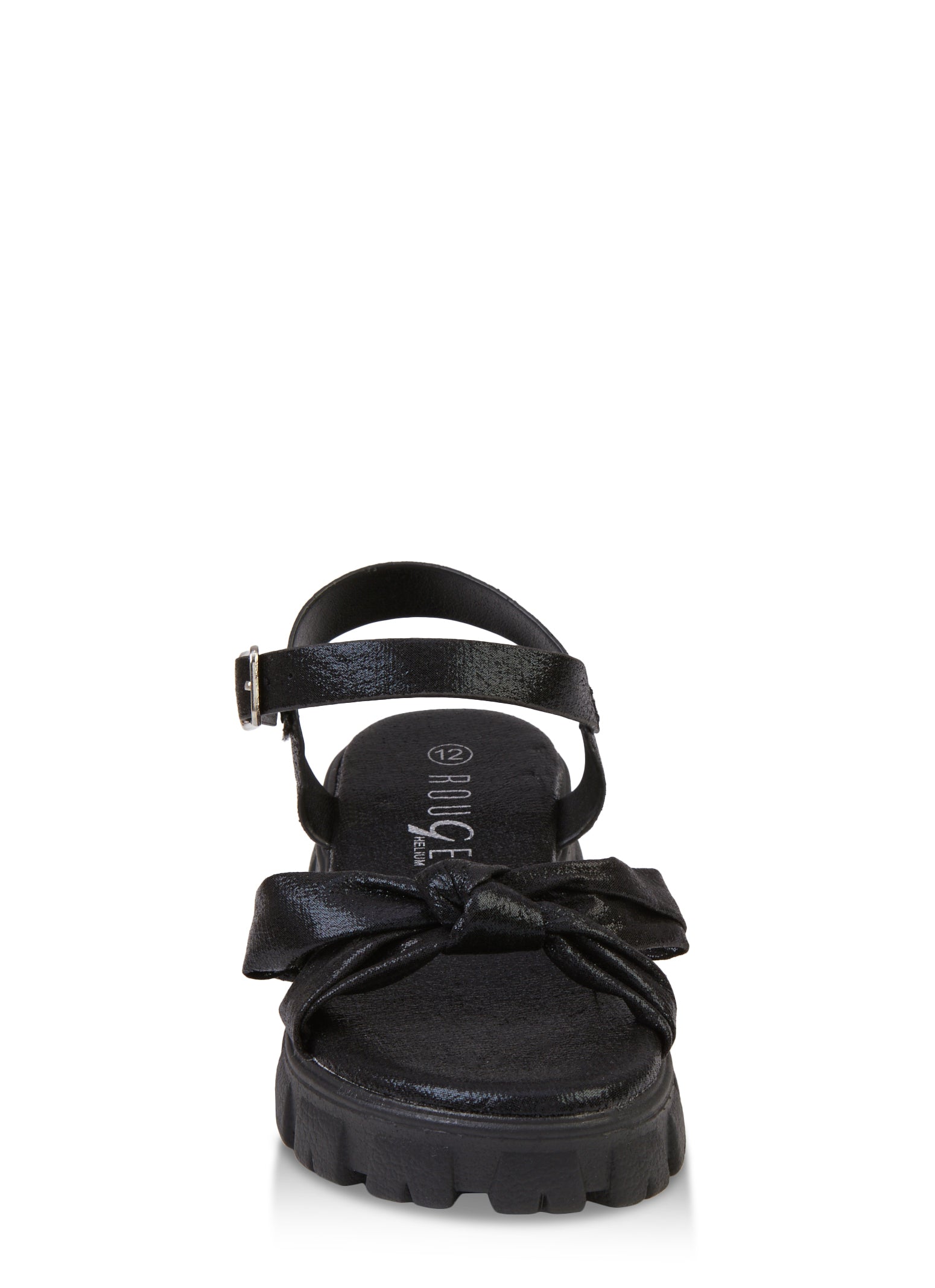 Rainbow Shops Girls Knot Band Buckle Strap Platform Sandals - view 2
