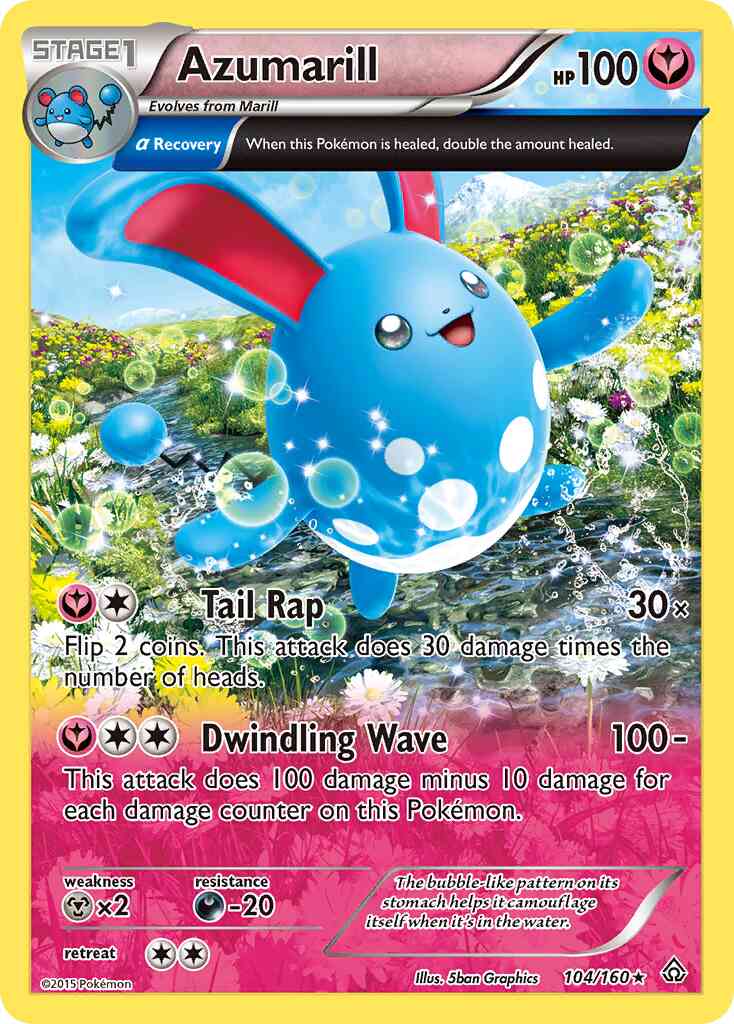 Rare holo xy5-104 – Pokémon Azumarill - 104/160 - Rare Holo [xy5-104] [Holo]