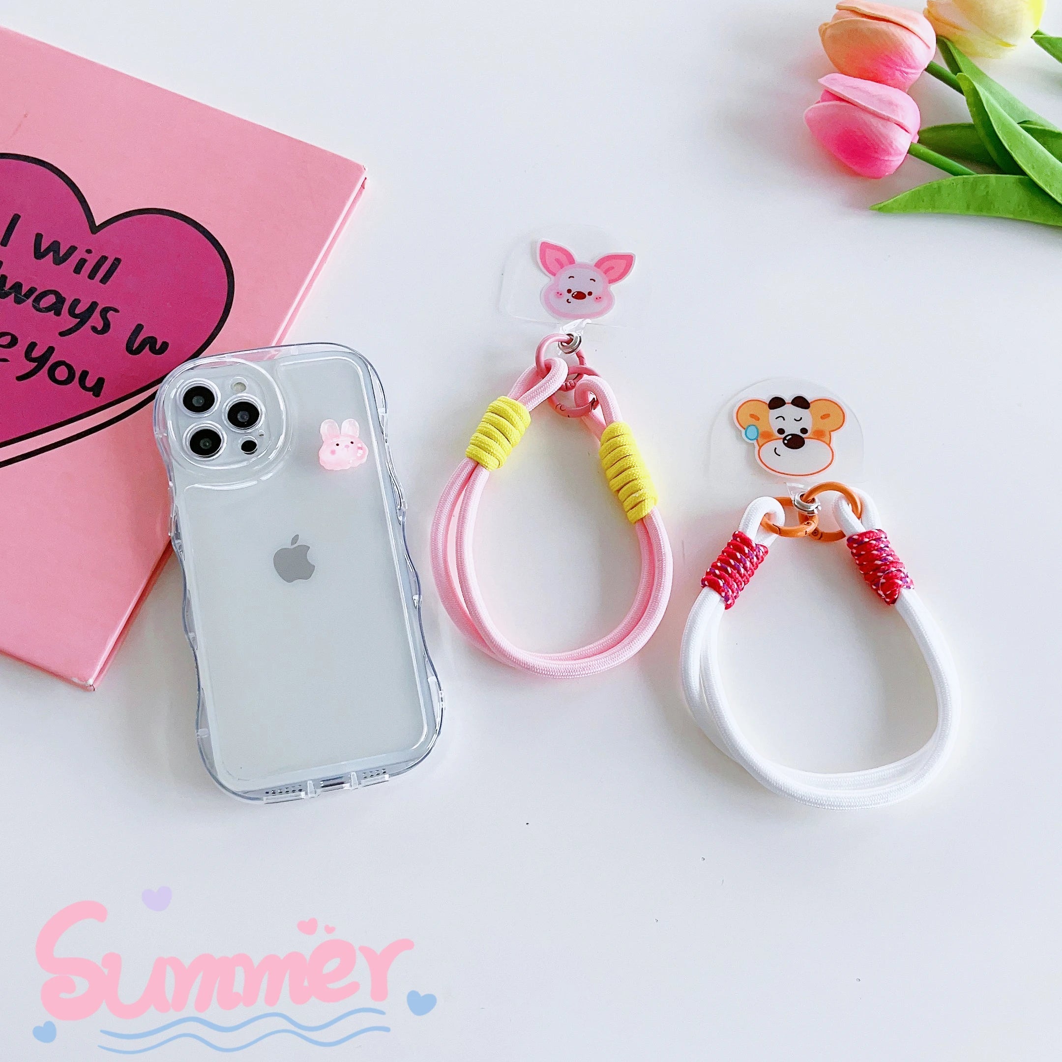 Peeperly Cute Bunny Piggy Sweet Phone Charm