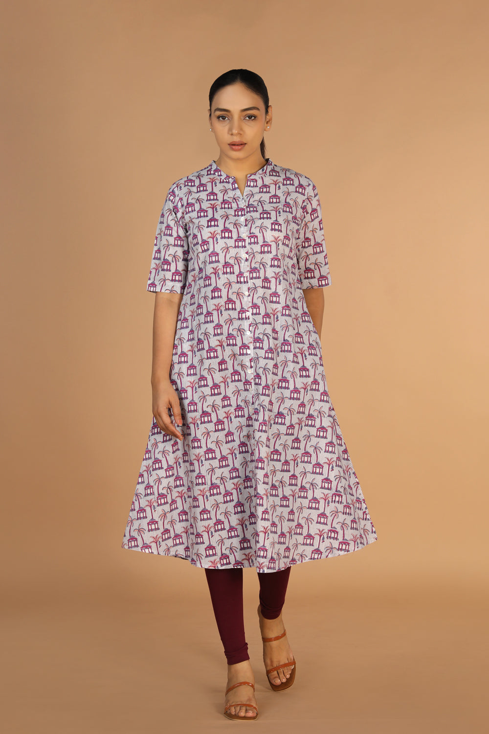 Kalanjali Ethnics Handblock printed A-line kurti