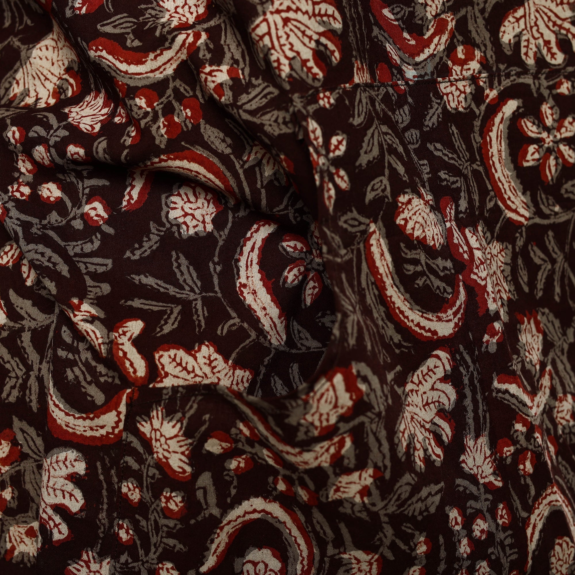 JALPARI Brown - Bagru Block Print Cotton Apron with Pocket 18 - view 4