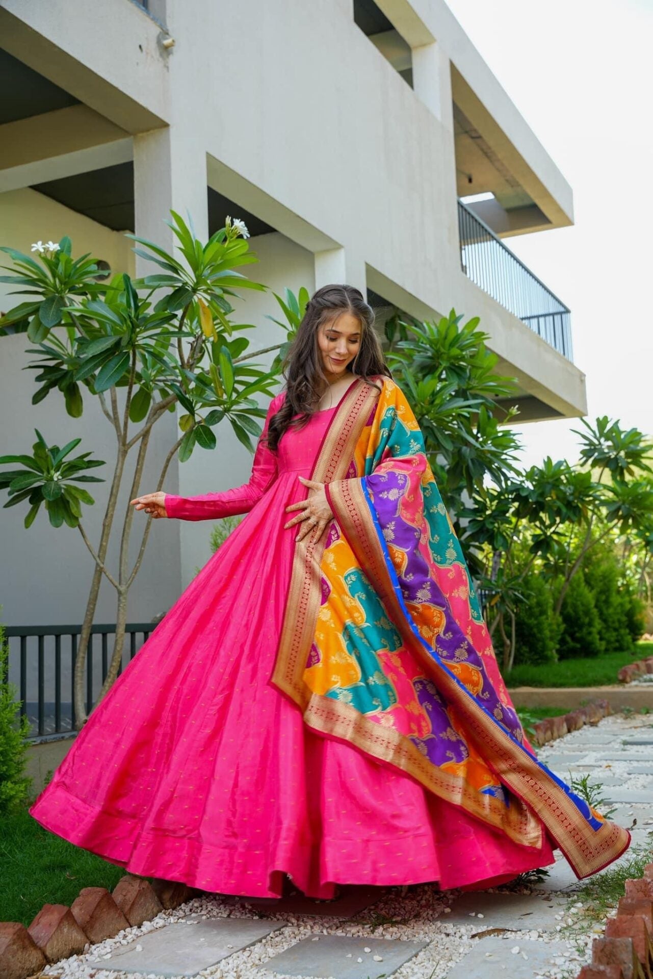 Idaho-o ravishing pink maxi set - view 2