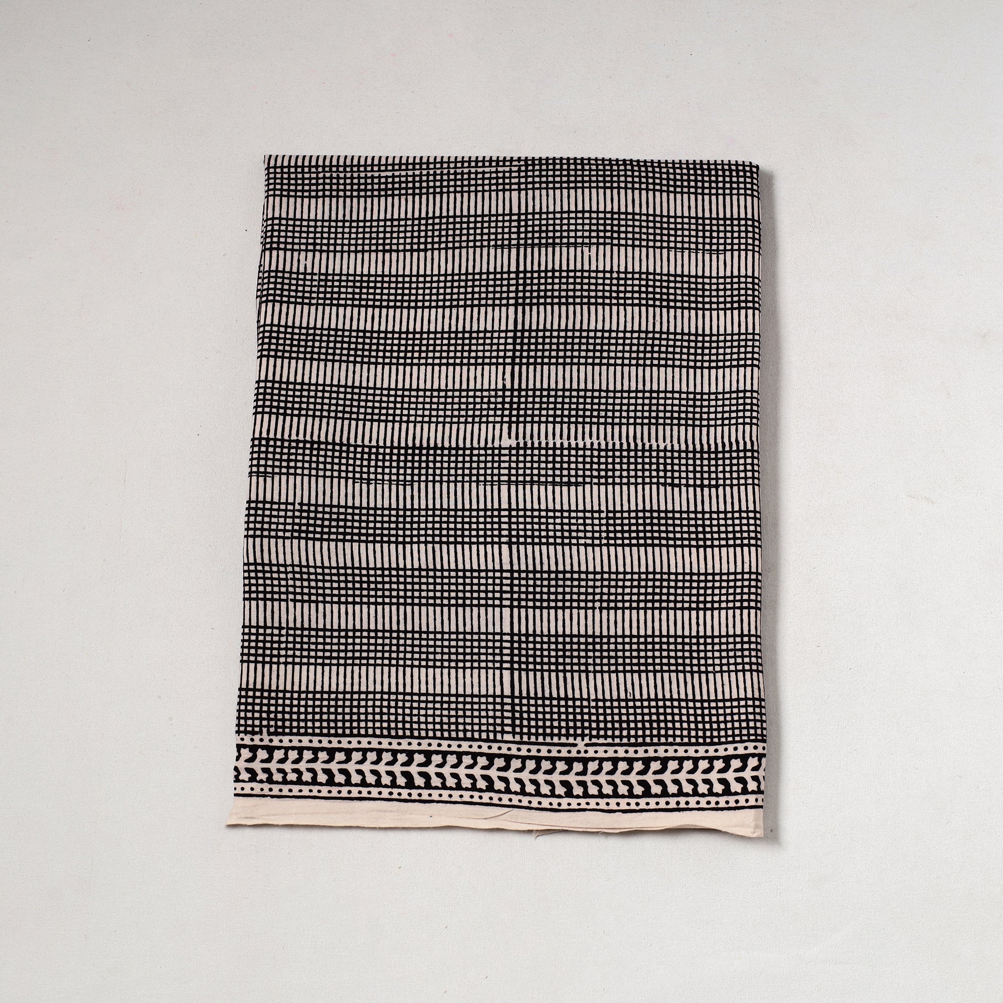 BAGH PRINTS BY UMAR FARUK KHATRI Black - Bagh Block Printed Cotton Precut Fabric (1 Meter) 64