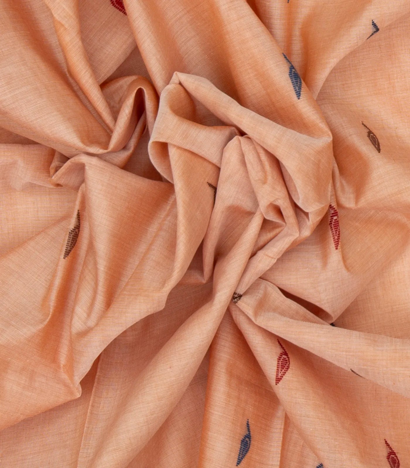 RmKV Peach Bengal Cotton Saree With Floral Motifs - view 3