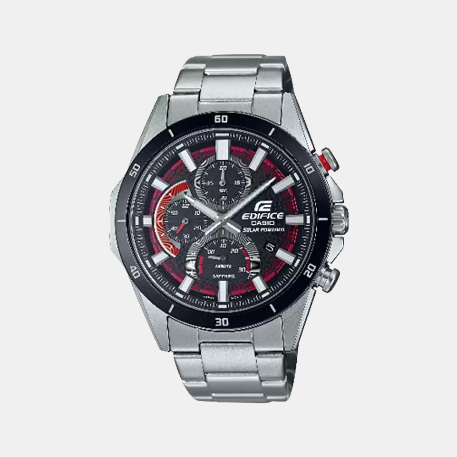 Casio Edifice Men Quartz Two Tone Dial Chronograph Stainless Steel Watch EX539
