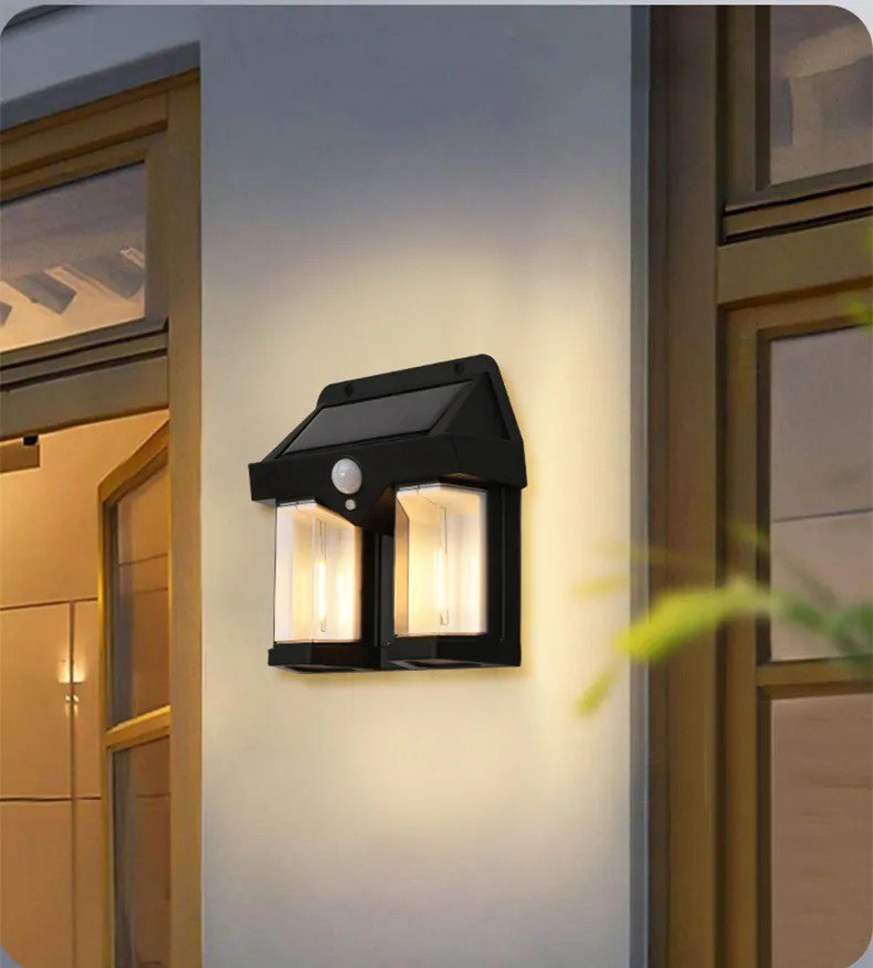 Catterton LED Double Bulb Solar Wall light (Pack Of 2) - view 5