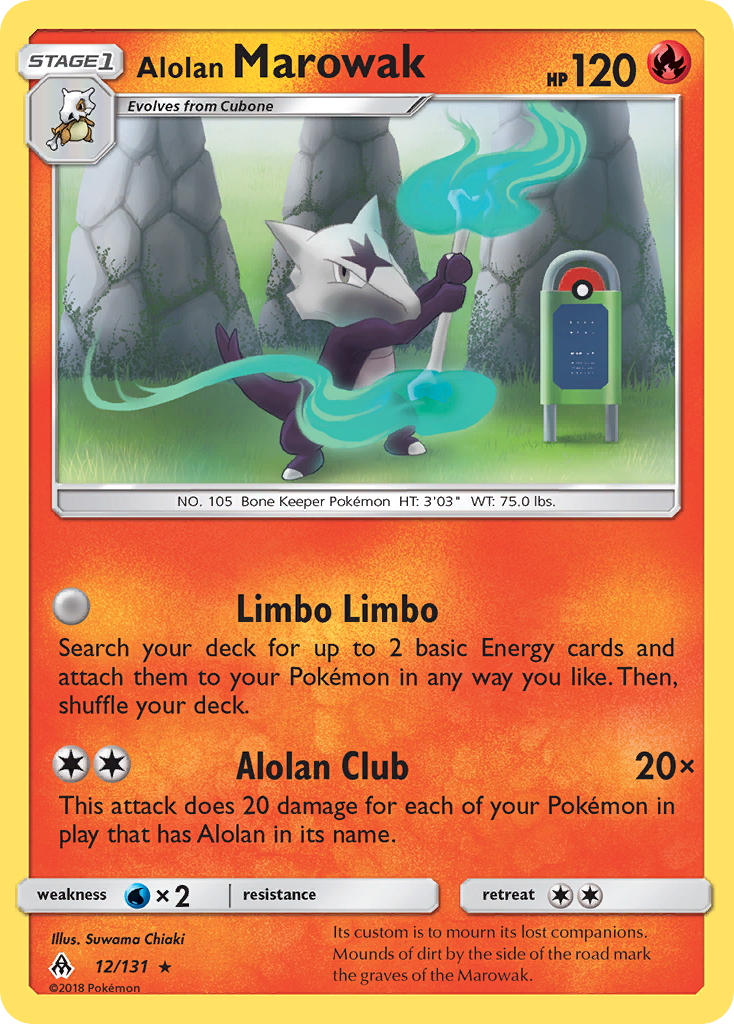 Rare sm6-12 non-holo – Pokémon Alolan Marowak - 12/131 - Rare [sm6-12] [Non-Holo] - Alolan Marowak - 12/131 - Rare