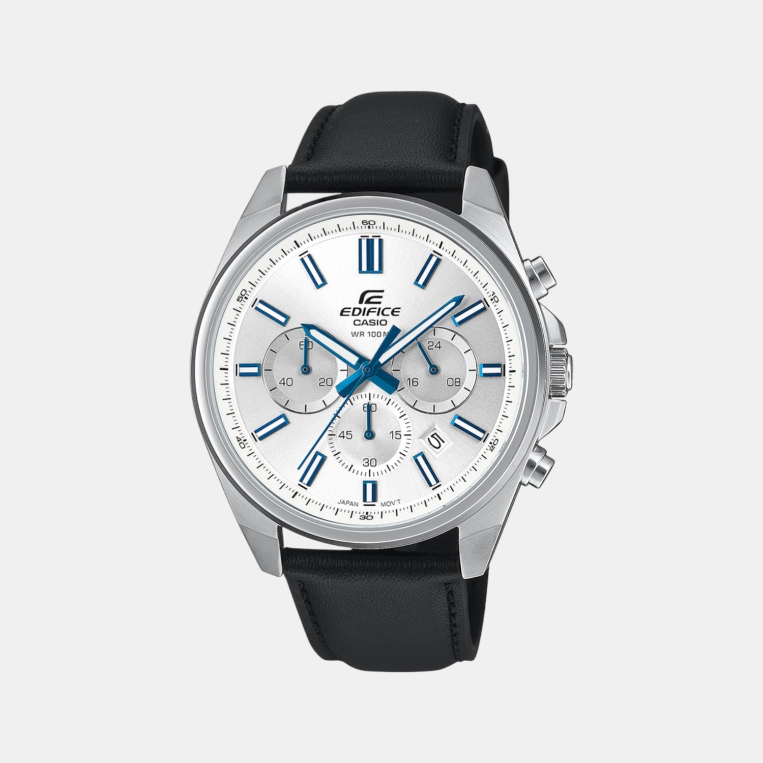 Casio Edifice Men Quartz White Dial Chronograph Stainless Steel Watch ED661