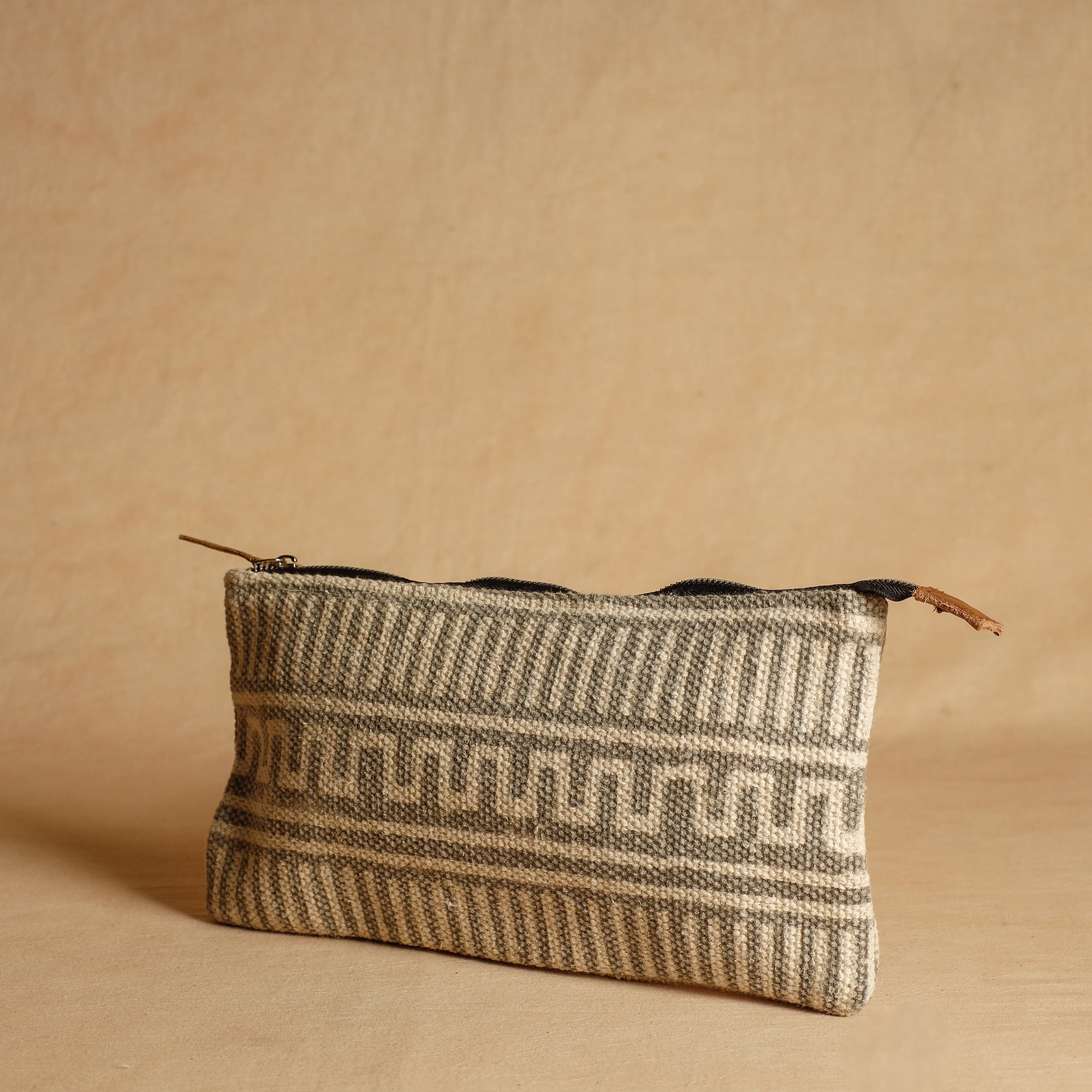 HAVELI CHRONICLES Beige - Jaipur Block Printed Handloom Cotton Multipurpose Toiletry Pouch (7 x 12 in) - view 2