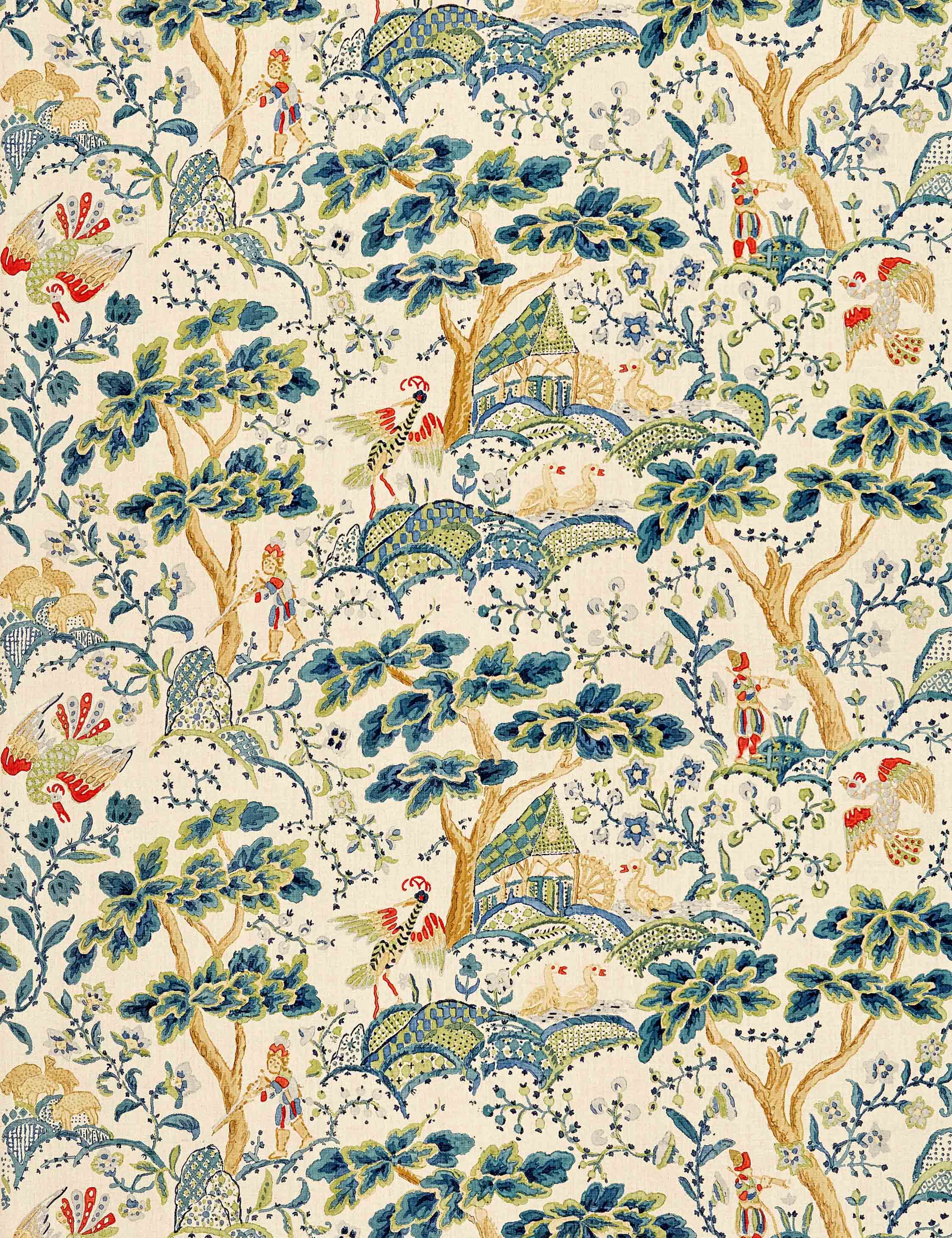 Lulu and Georgia Kelmescott Linen Fabric by Scalamandre - view 2