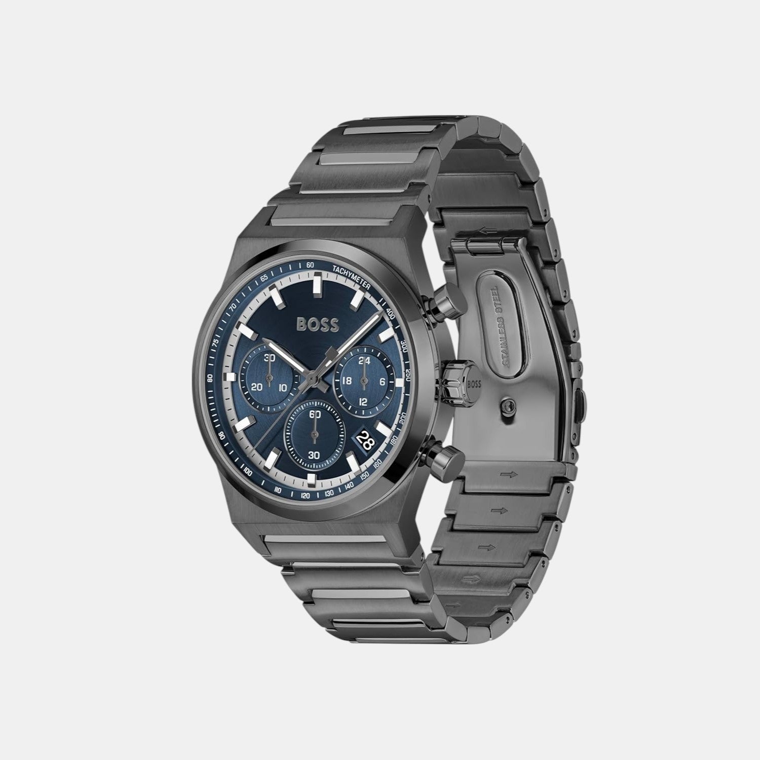 Boss Candor Chrono Men Quartz Blue Dial Chronograph Stainless Steel Watch 1514223 - view 2