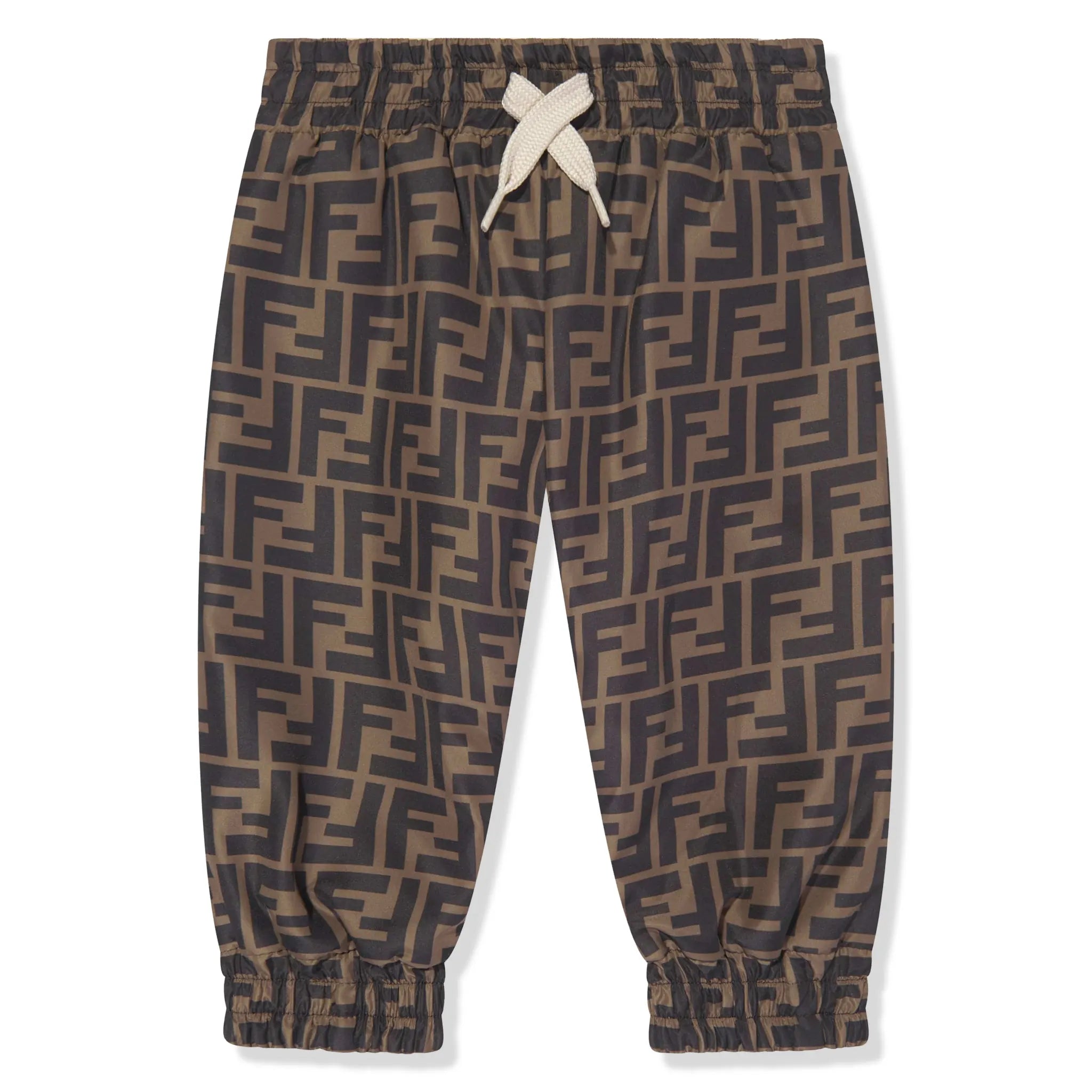 Fendi Baby FF Logo Reversible Brown Sweatpants - view 2