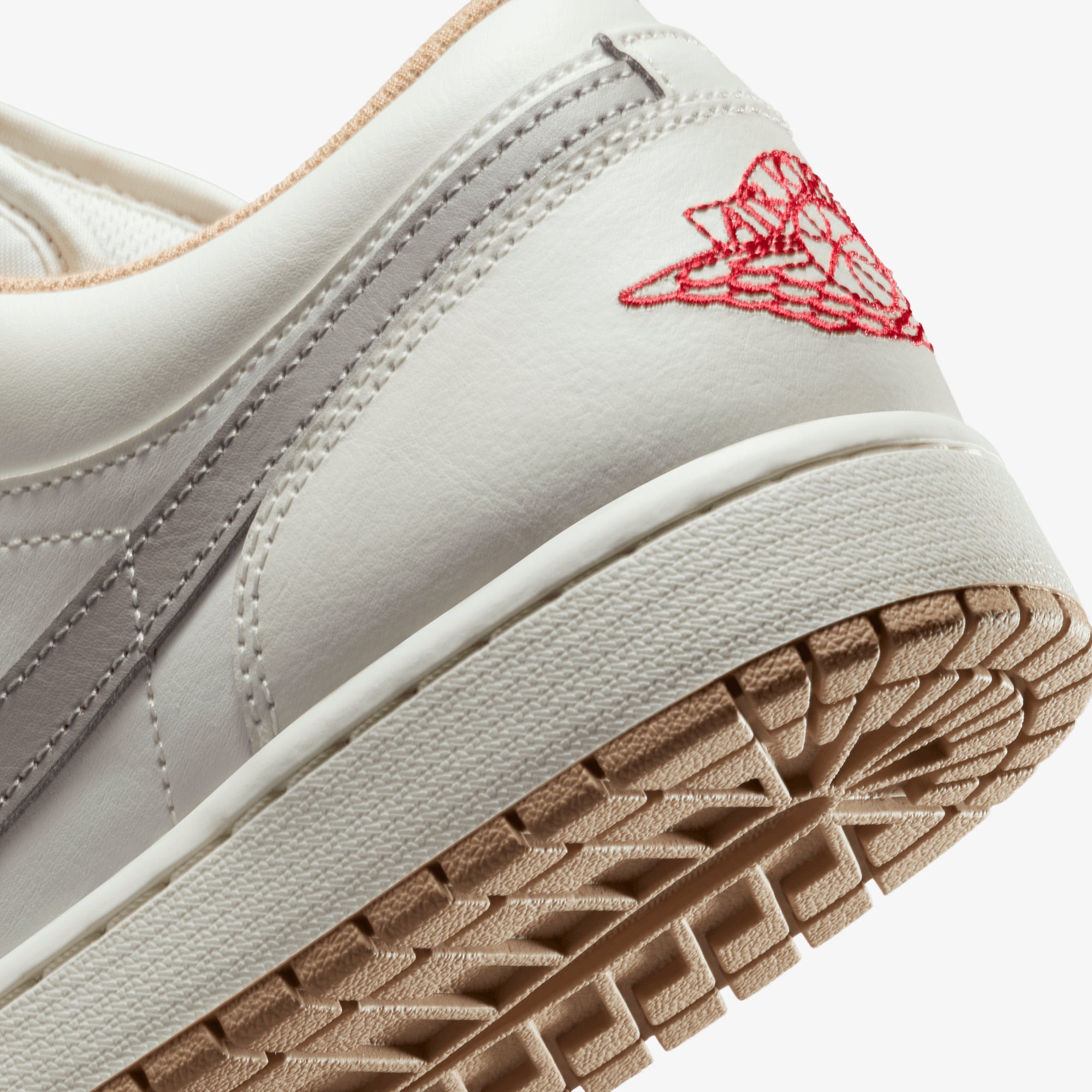 Jordan | Air Jordan 1 Low { Sail/fire Red-college Grey-hemp - view 6