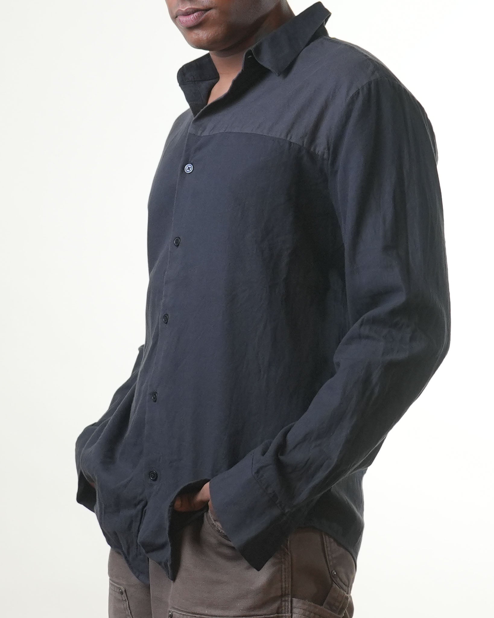 Calvin Klein Black & Grey Colourblocked Shirt - view 2