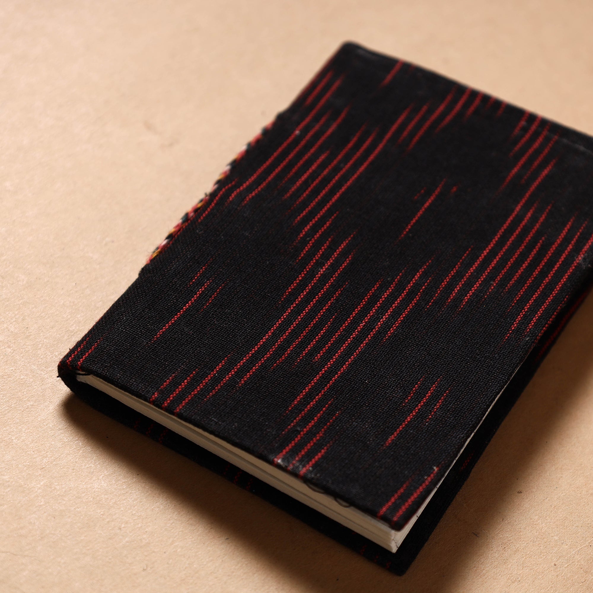 CHUTNEY CRAFT STUDIO Black - Ikat Fabric Cover Handmade Paper Notebook (5 x 3.5 in) - view 2
