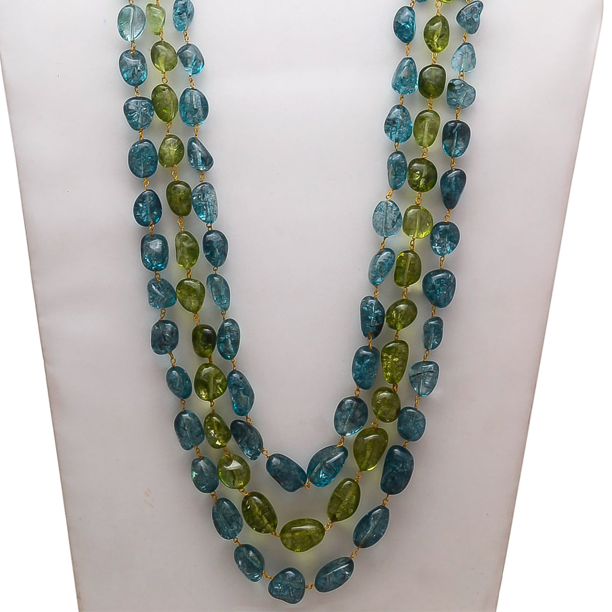 BlackTree green-and-blue-un-shaped-stones-mala - view 2