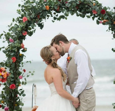 fiftyflowers.com Beach Coral Rose Wedding