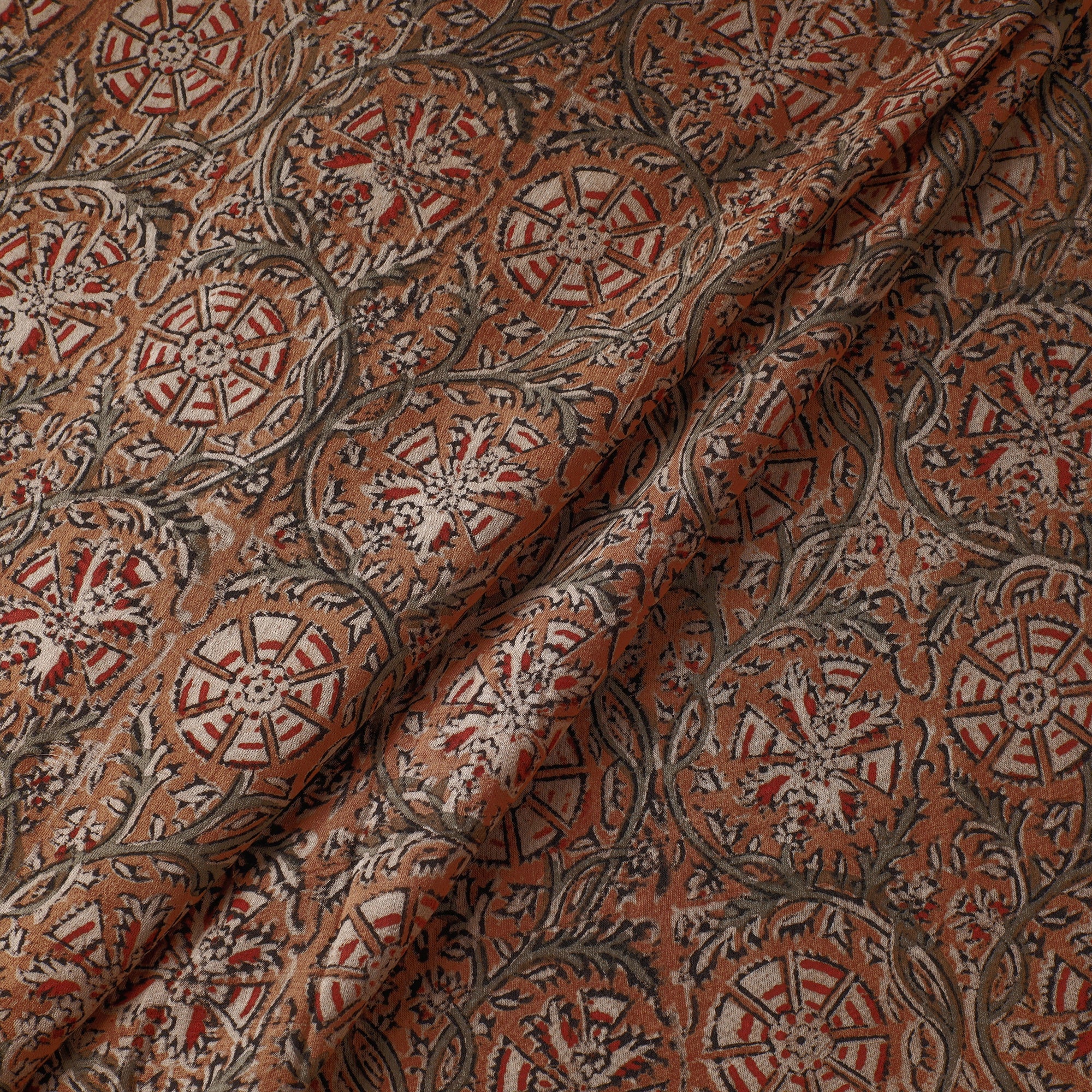 SOUTH KARGHA Brown - Kalamkari Block Printed Cotton Fabric - view 2