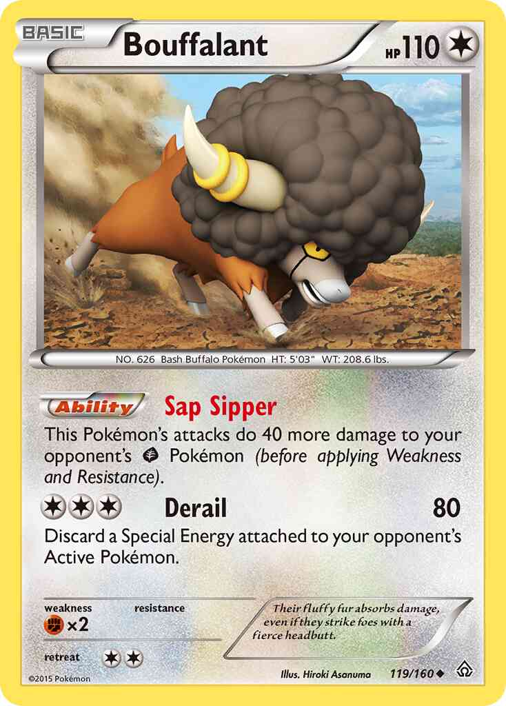 Uncommon xy5-119 non-holo – Pokémon Bouffalant - 119/160 - Uncommon [xy5-119] [Non-Holo]
