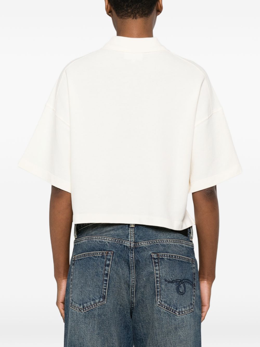 Maison Kitsuné Oversized cotton polo shirt – Organic Cotton 100% - view 2