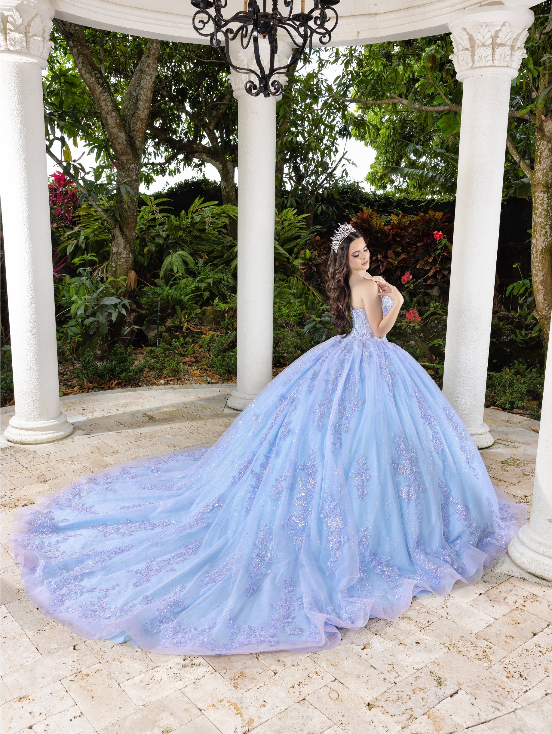 House of Wu Fiesta Gowns Lace Tulle Strapless Ball Gown by LizLuo Fiesta 56530 - view 5