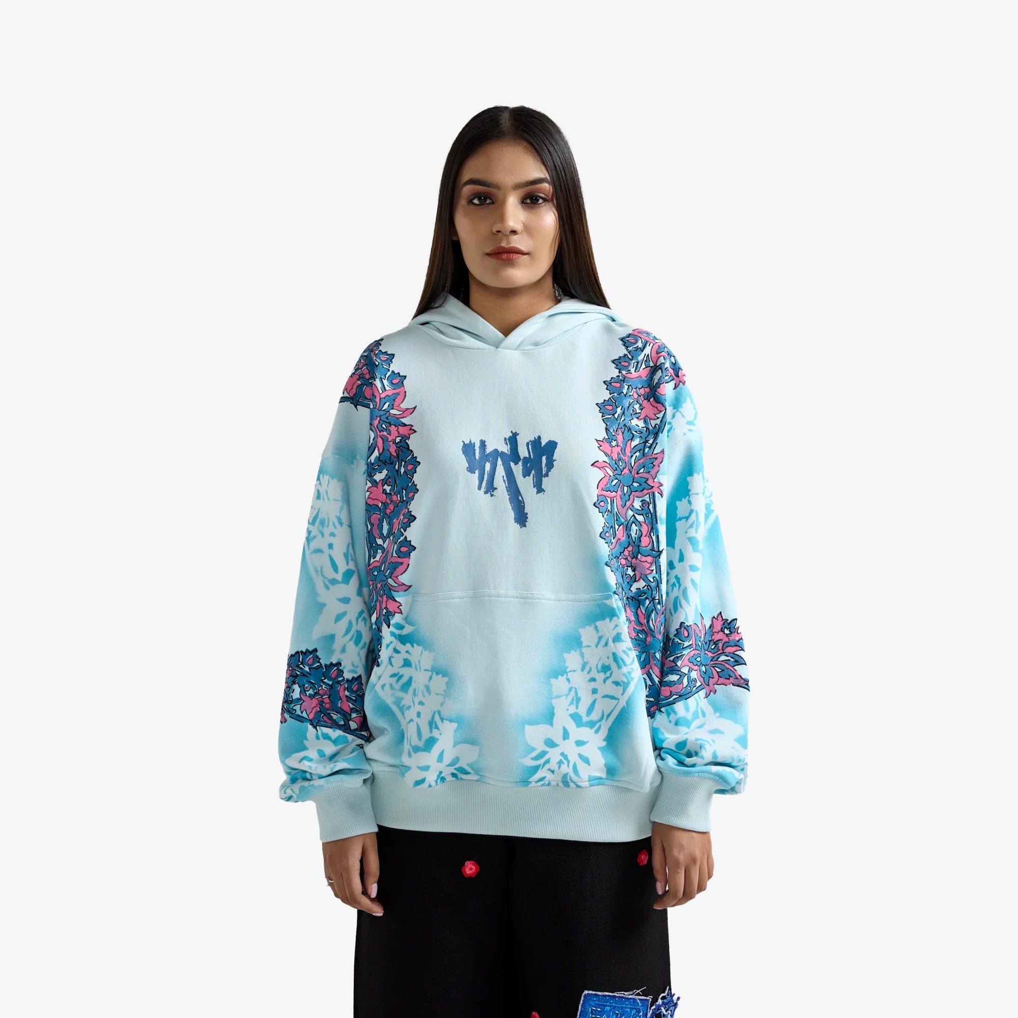F A R A K | Reminiscence Handmade Hoodie { Pastel Blue - view 3