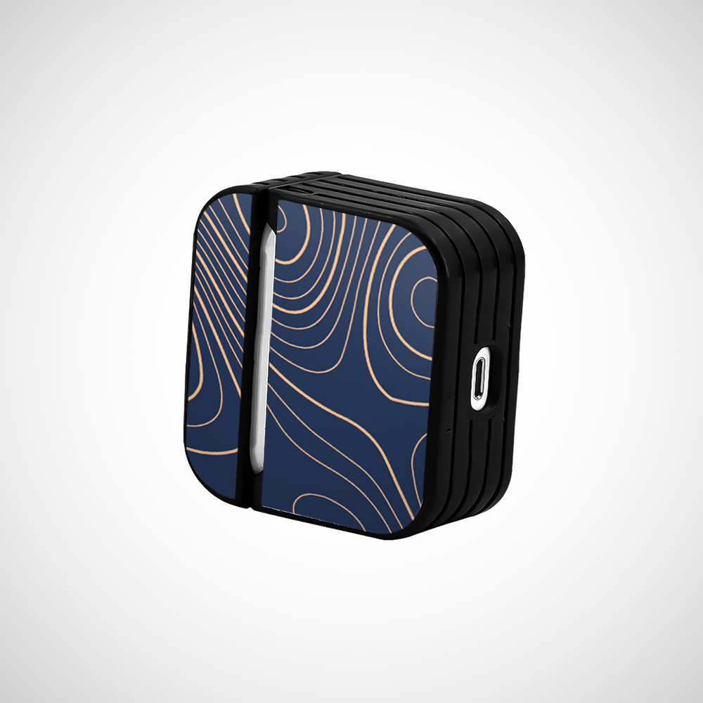Cover It Up Navy blue Topography Glass Airpods Pro 2 Case Covers - view 3