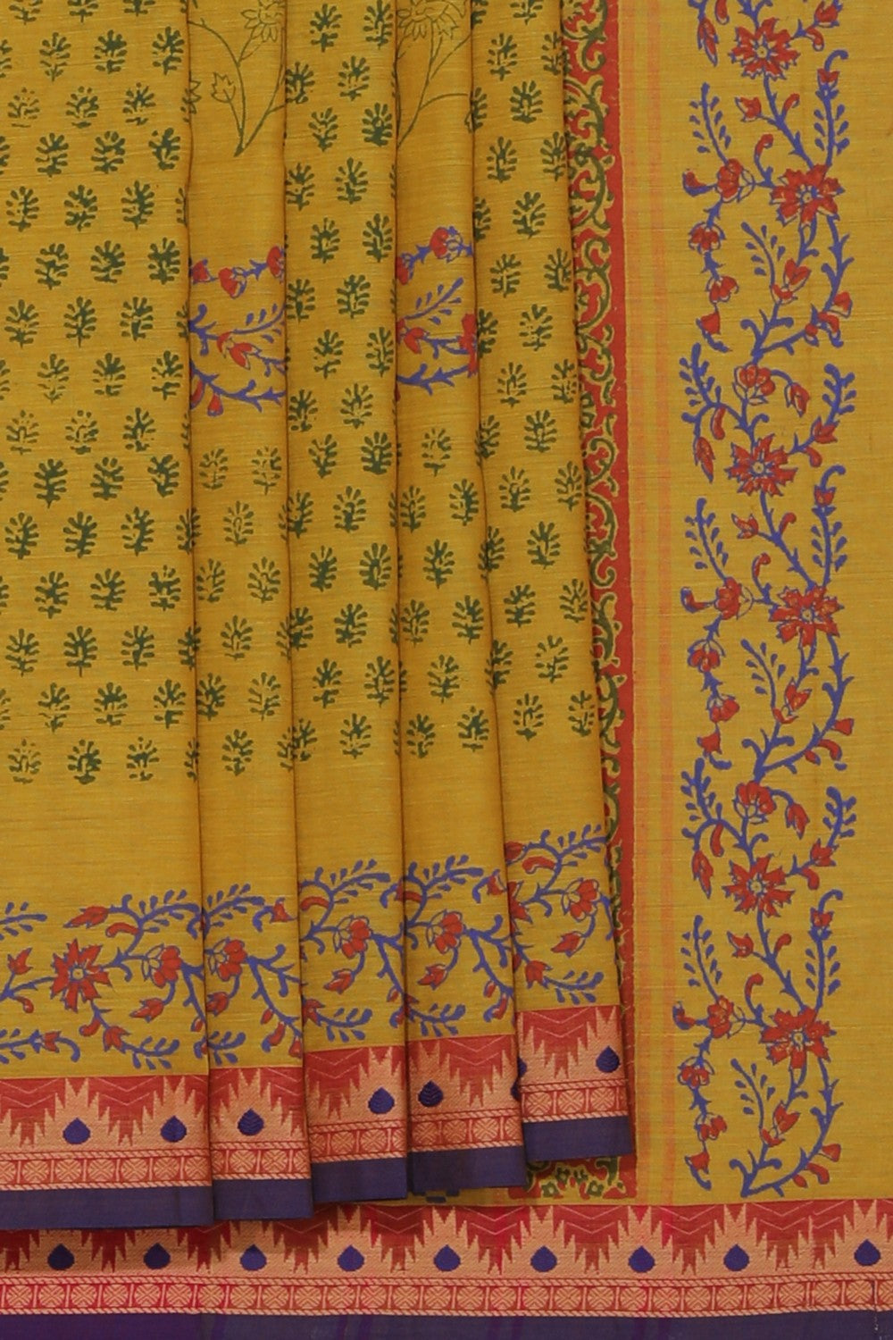 Kalanjali Ethnics Hand block printed cotton saree - view 2