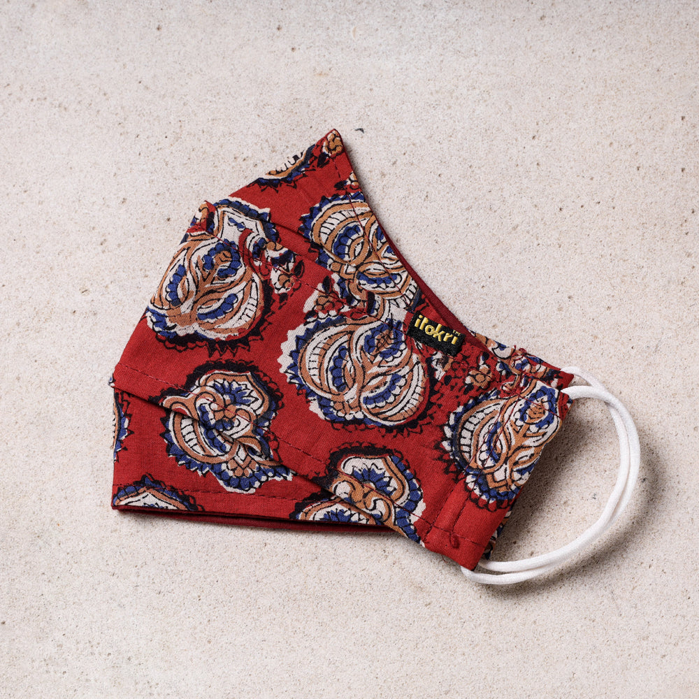 JALPARI Bagru Block Printed Cotton 3 Layer Maska Snug Fit Face Cover