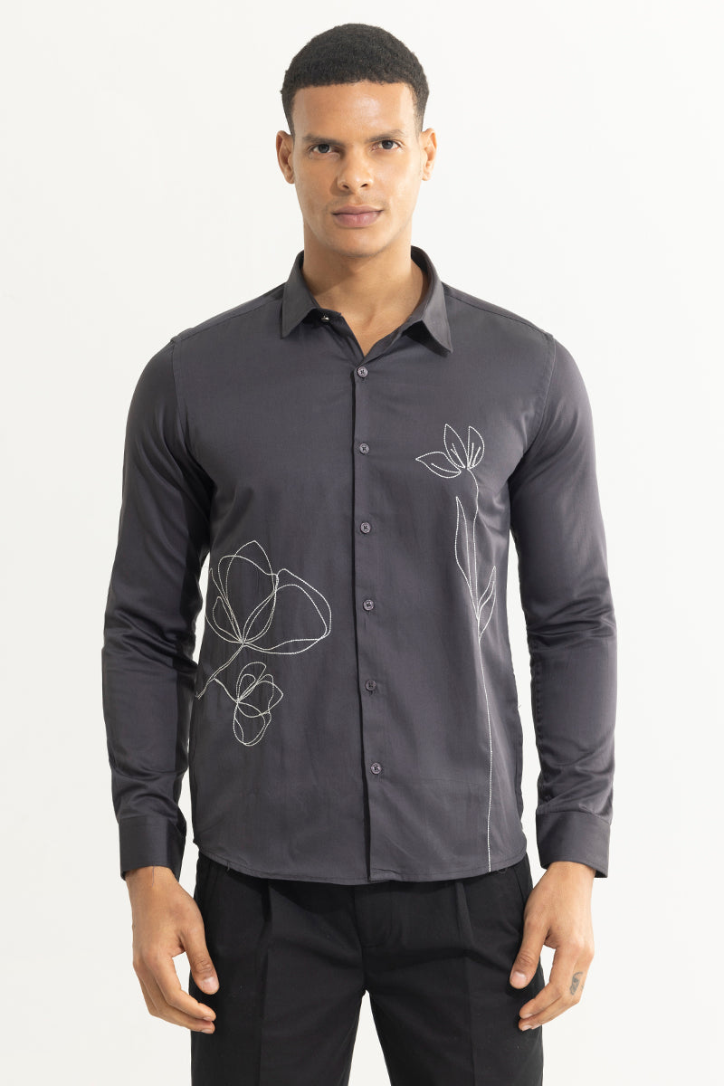 SNITCH Tulipa Embroidered Black Shirt - view 5
