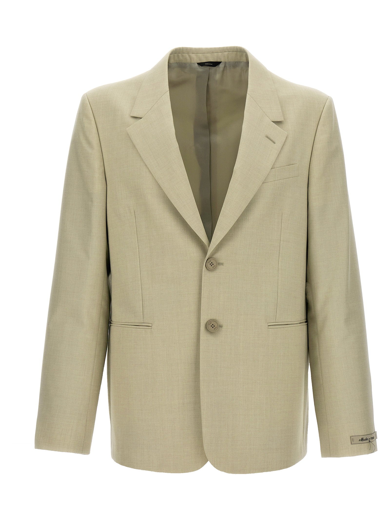 Fendi Single-breasted Wool Blazer – 100% virgin wool