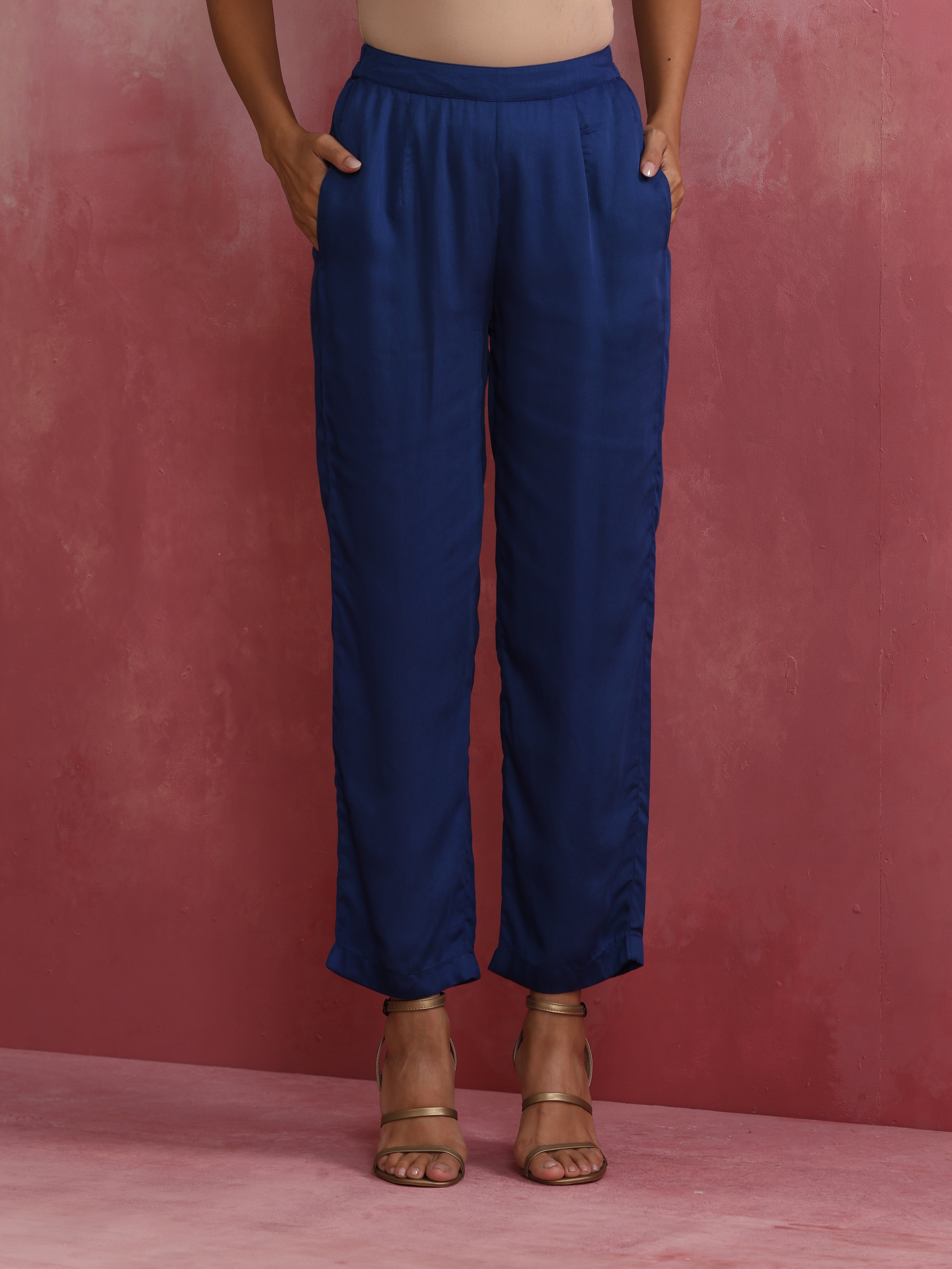 trueBrowns Blue Modal Flared Co-ord Set - view 6