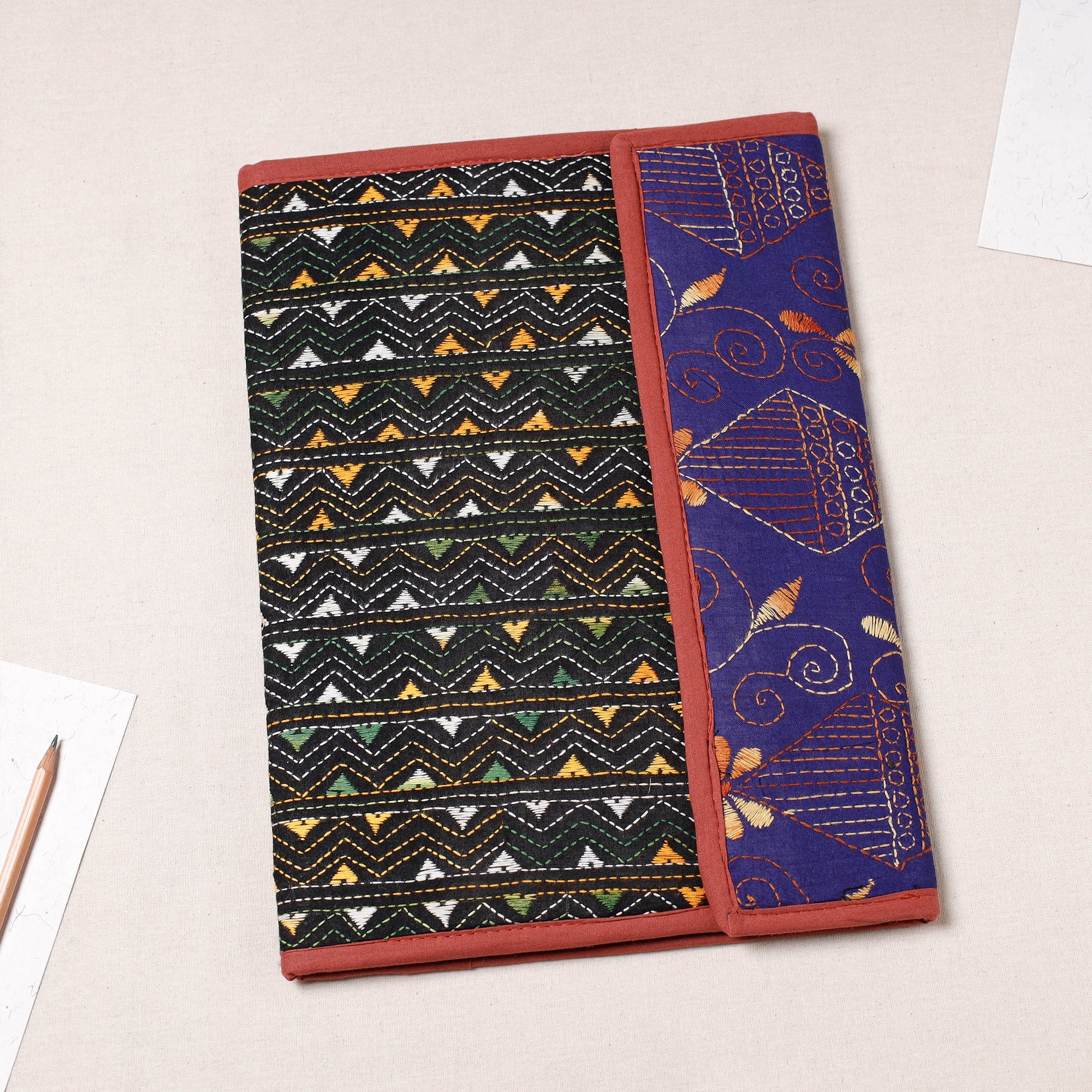 ASALKAAR Bengal Kantha Work Handcrafted File Folder