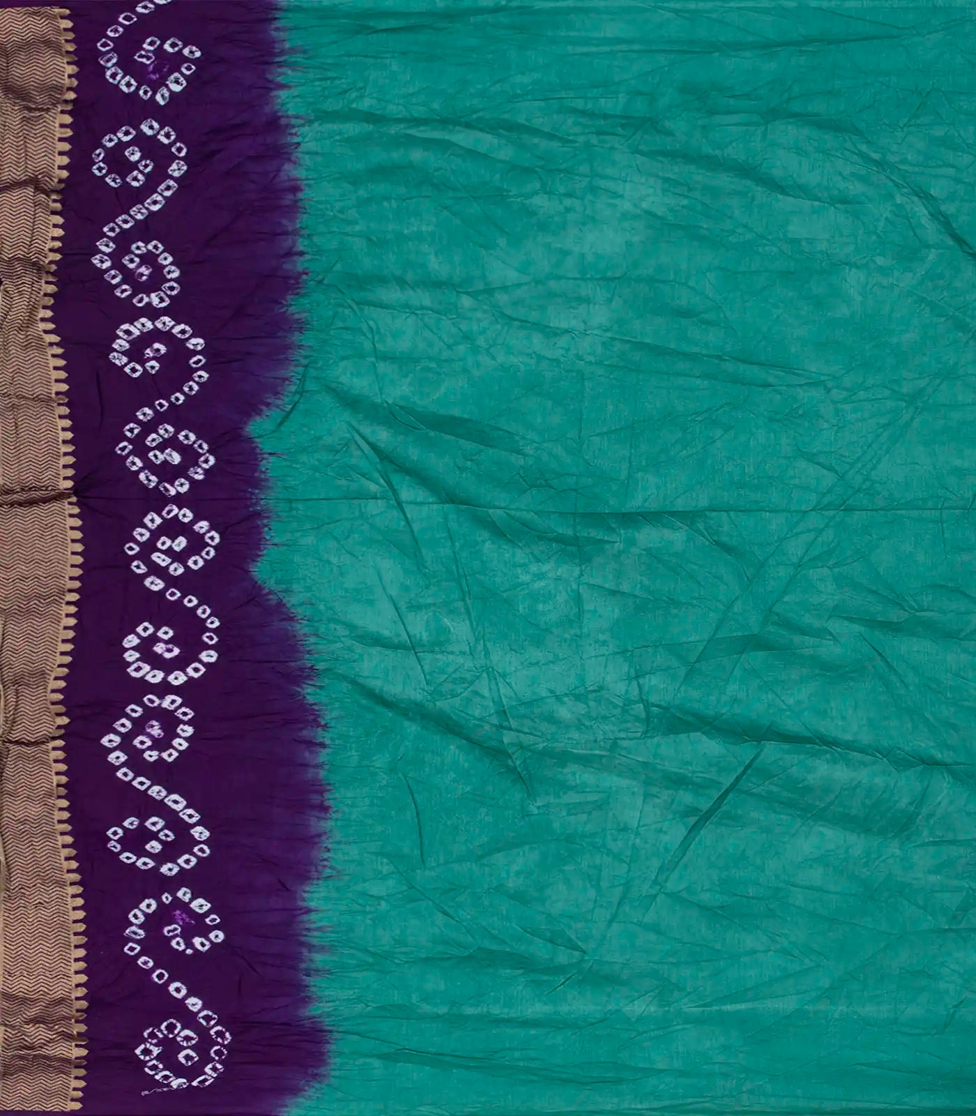RmKV Cyan Woven Blended Bandhej Saree With Paithani Border-Cyan - view 4