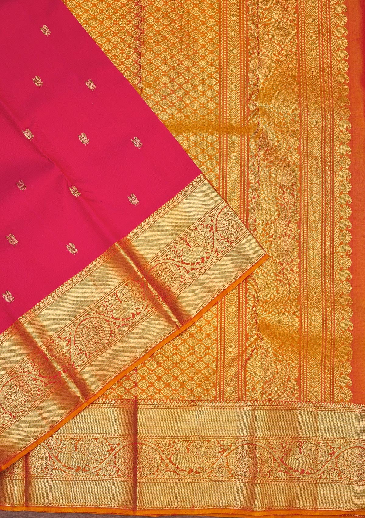 Koskii Rani Pink Zariwork Pure Silk Saree – Women's - view 3