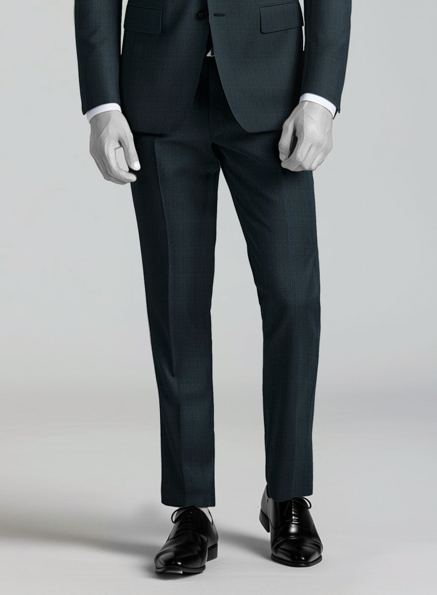 StudioSuits Napolean Xina Tartan Teal Blue Wool Pants - view 2