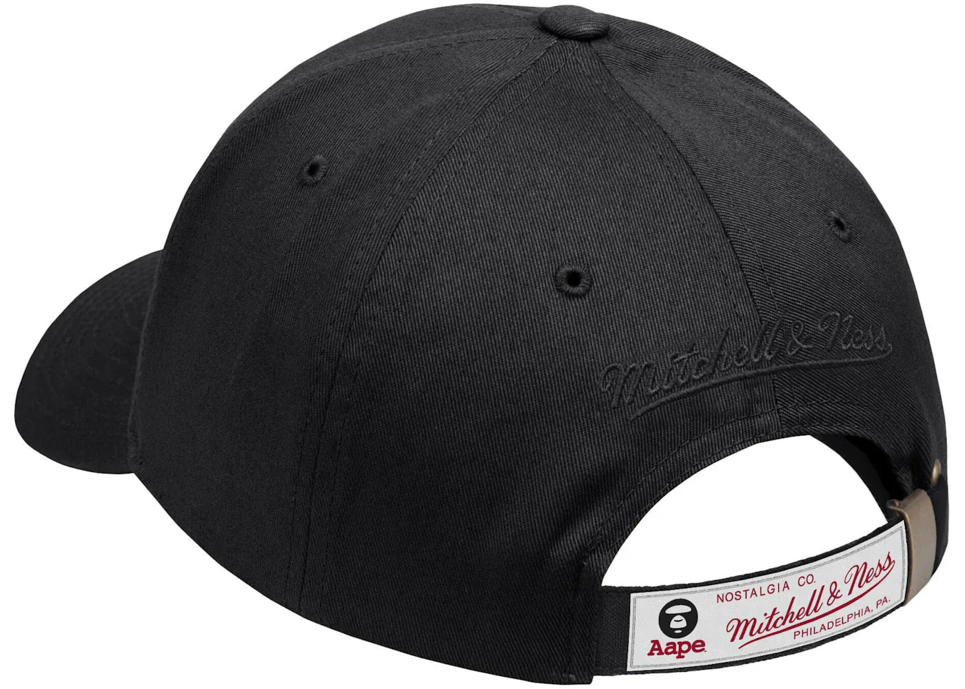 BAPE Aape x Mitchell & Ness Los Angeles Lake Strapback Hat Black - view 2