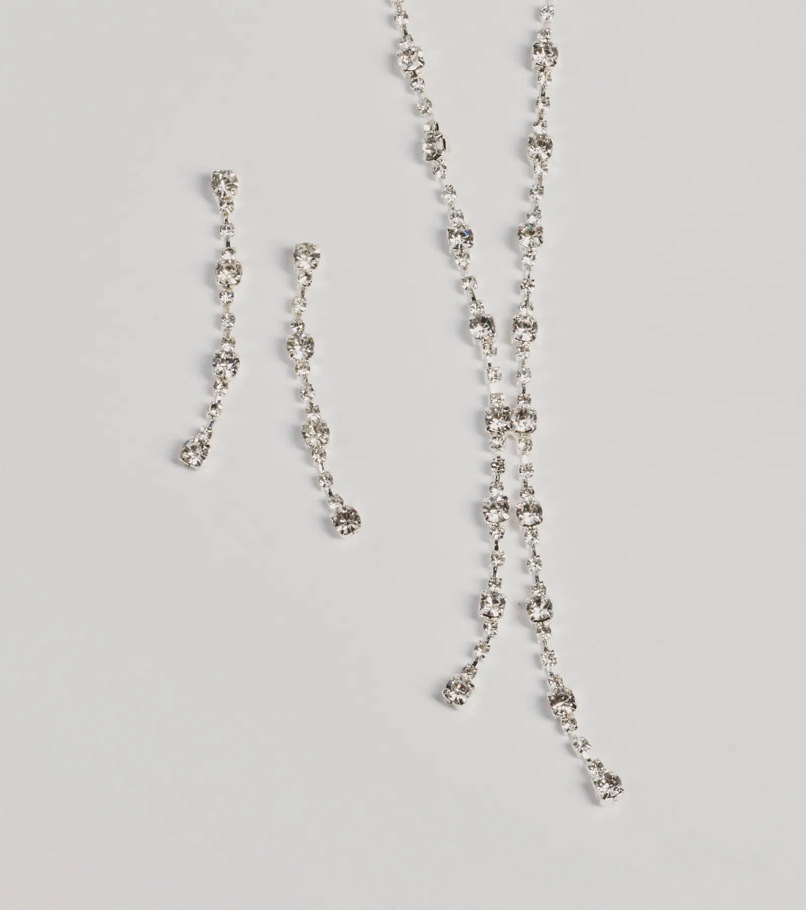 Windsor Glam Shine Rhinestone Lariat Necklace Set - view 2