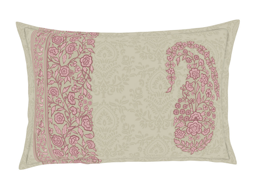 Spaces India Floral Mellow Rose - Blush 100% Cotton King Size Bedsheet - Chamba Rumal - Rangana By Spaces - view 5