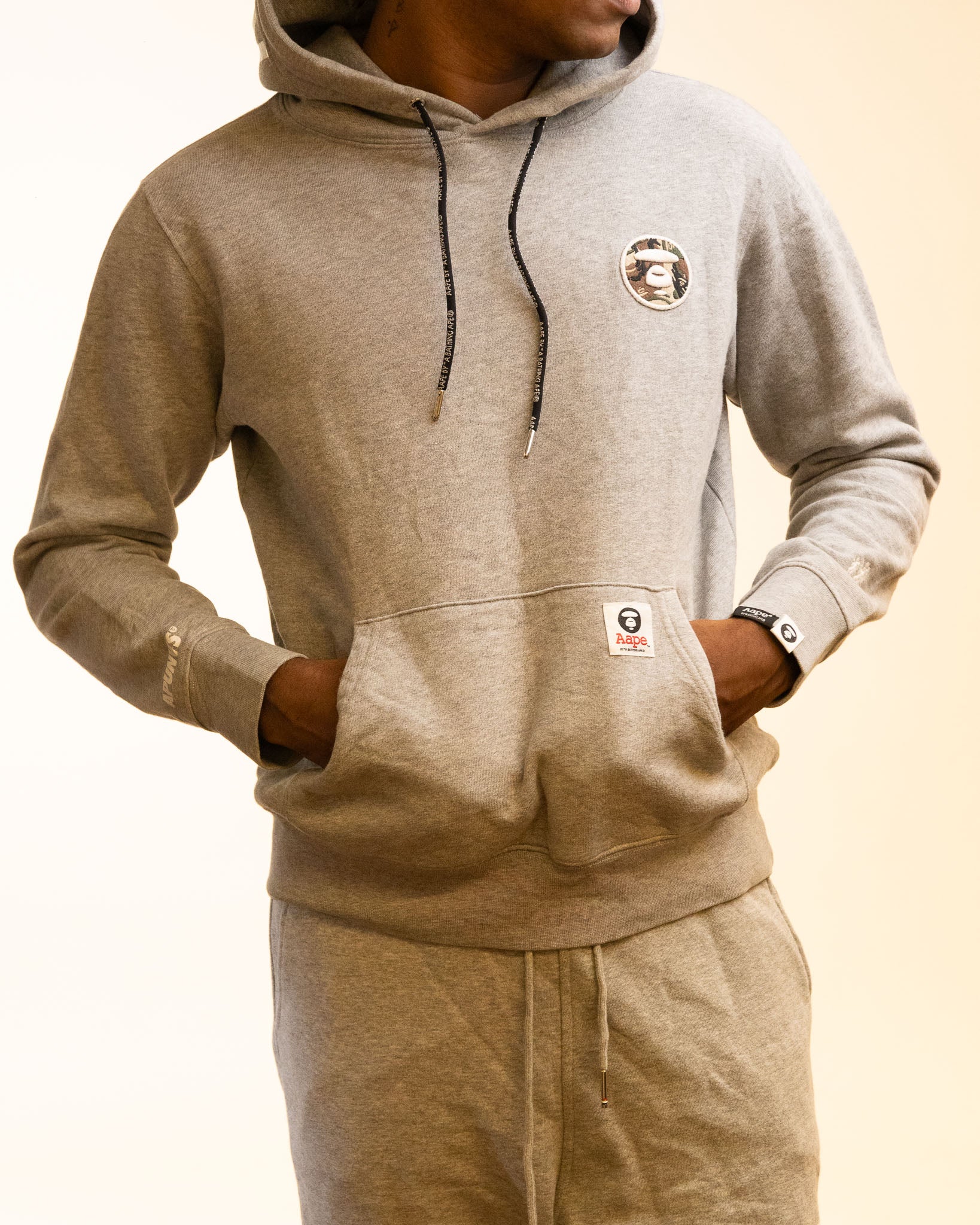 AAPE BY BATHING APE Aape By A Bathing Ape Logo-Patched Hoodie Grey