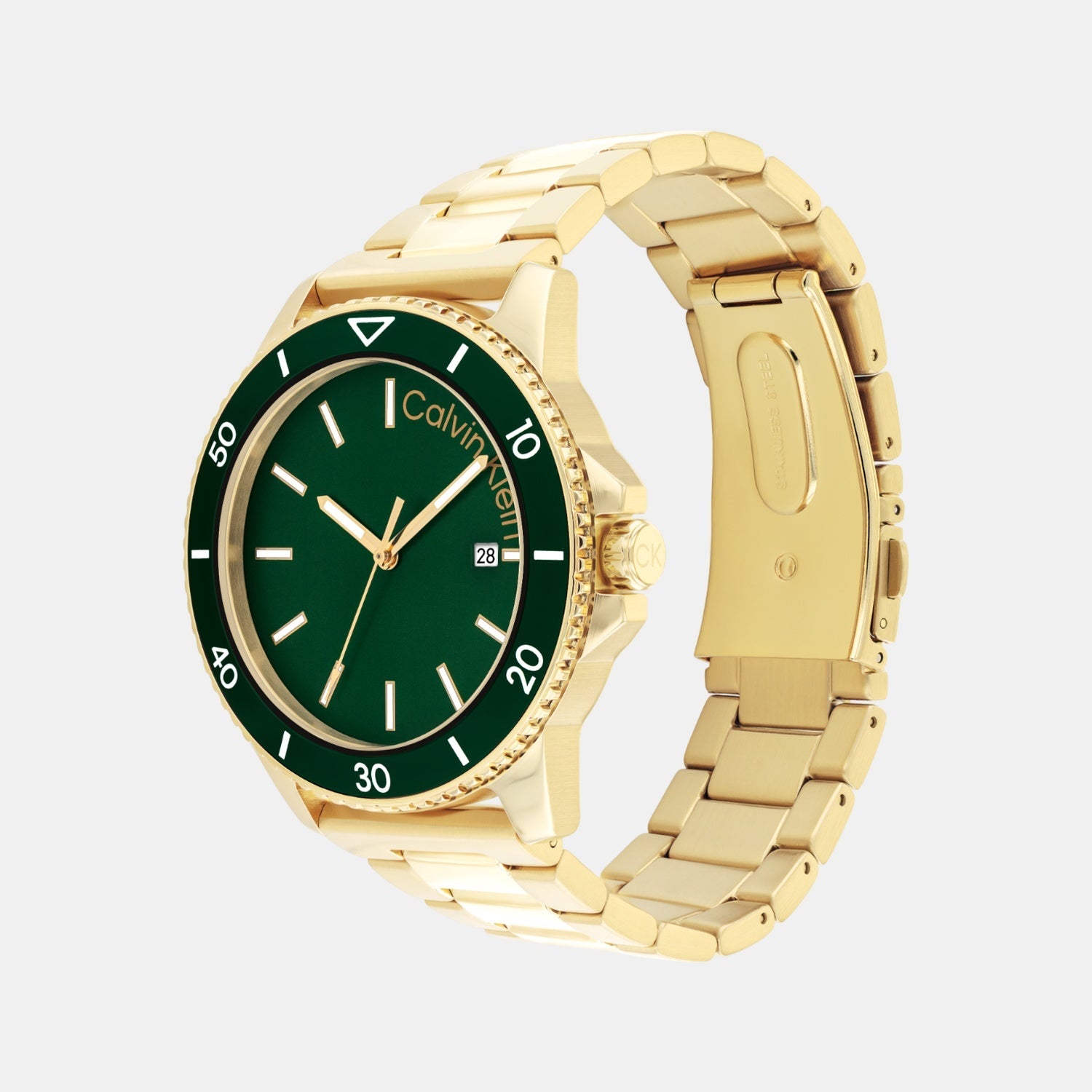 Calvin Klein Aqueous Men Quartz Green Dial Analog Stainless Steel Watch 25200383 - view 2