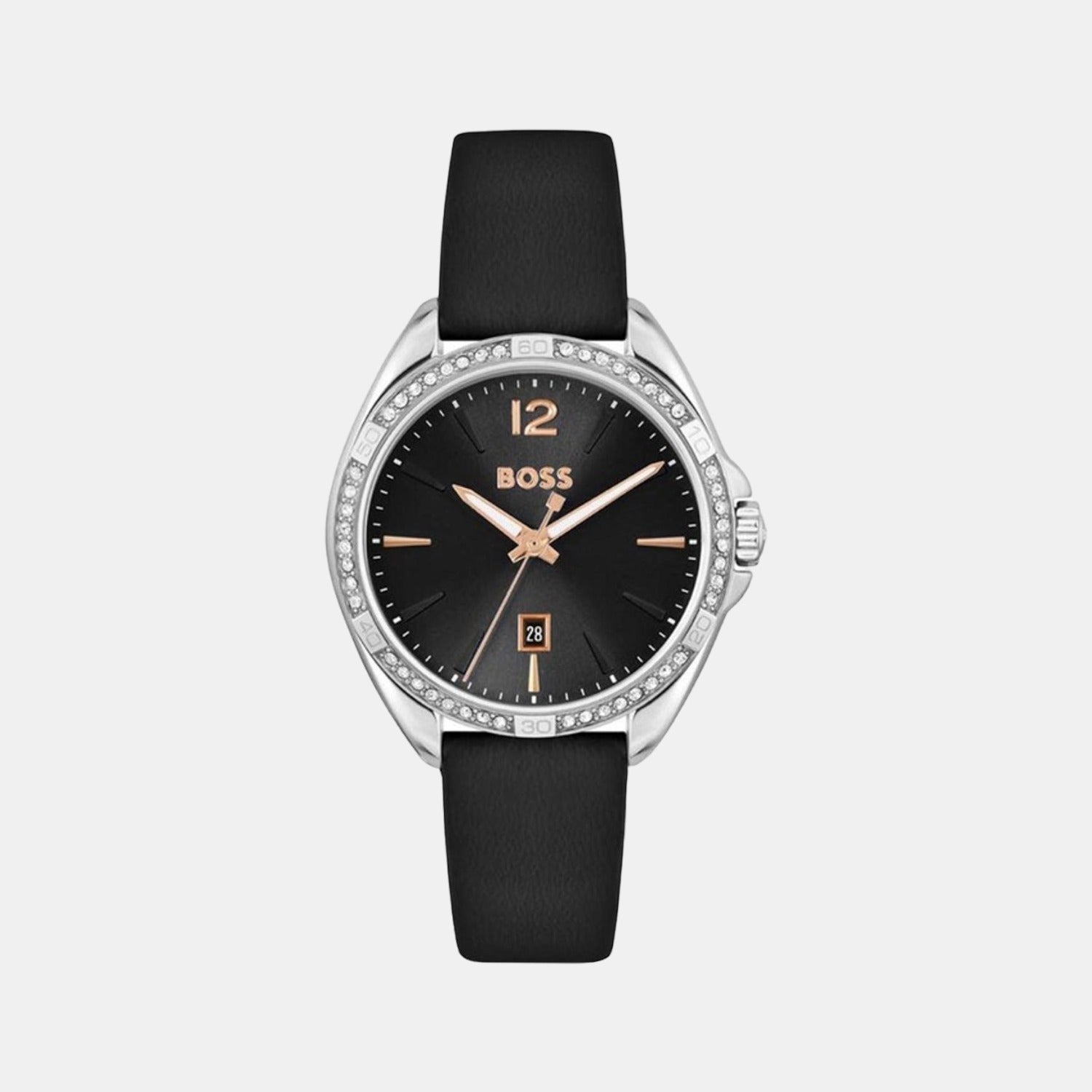 Boss Felina Women Quartz Black Dial Analog Leather Watch 1502624